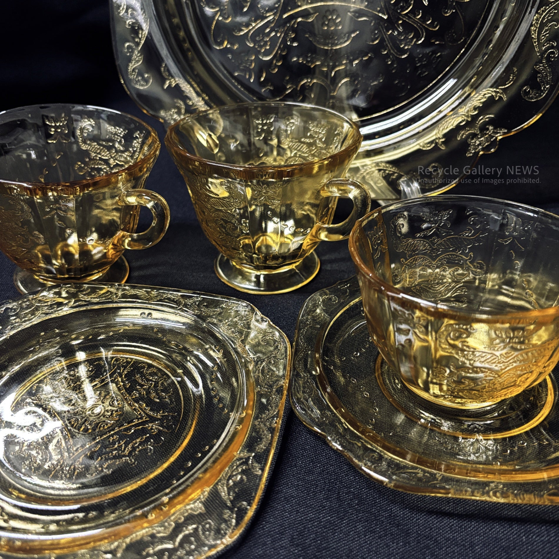 Federal Glass "Madrid" C&S U.S.A Vintage / フェデラル・グラス マドリッド カップ＆ソーサー 1930年代