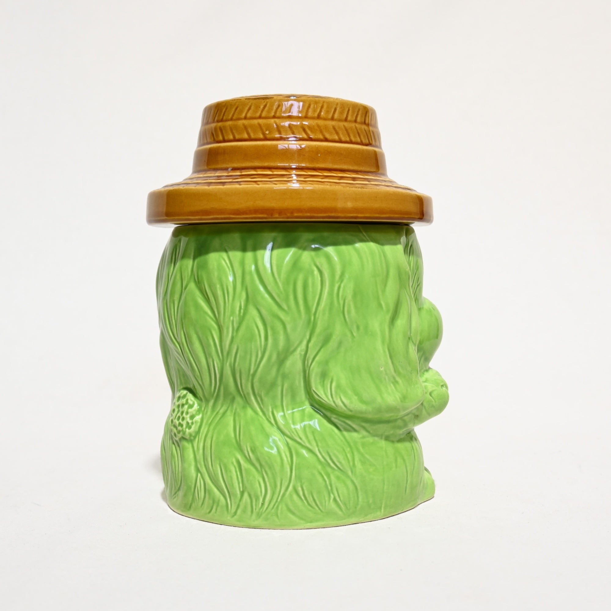 Green Dog Cookie Jar Pot Trinket Box Retro Japan Vintage / グリーンドッグ クッキージャー 昭和レトロ 犬 小物入れ ポット 日本 ヴィンテージ