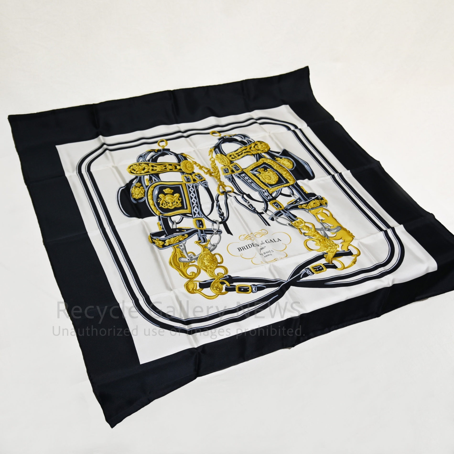 HERMES Carré 90 BRIDES de GALA Scarf 1990-2000s Unused Vintage / エルメス カレ90 ブリッド・ドゥ・ガラ スカーフ 1990〜2000年代当時物 未使用・新古品 ヴィンテージ