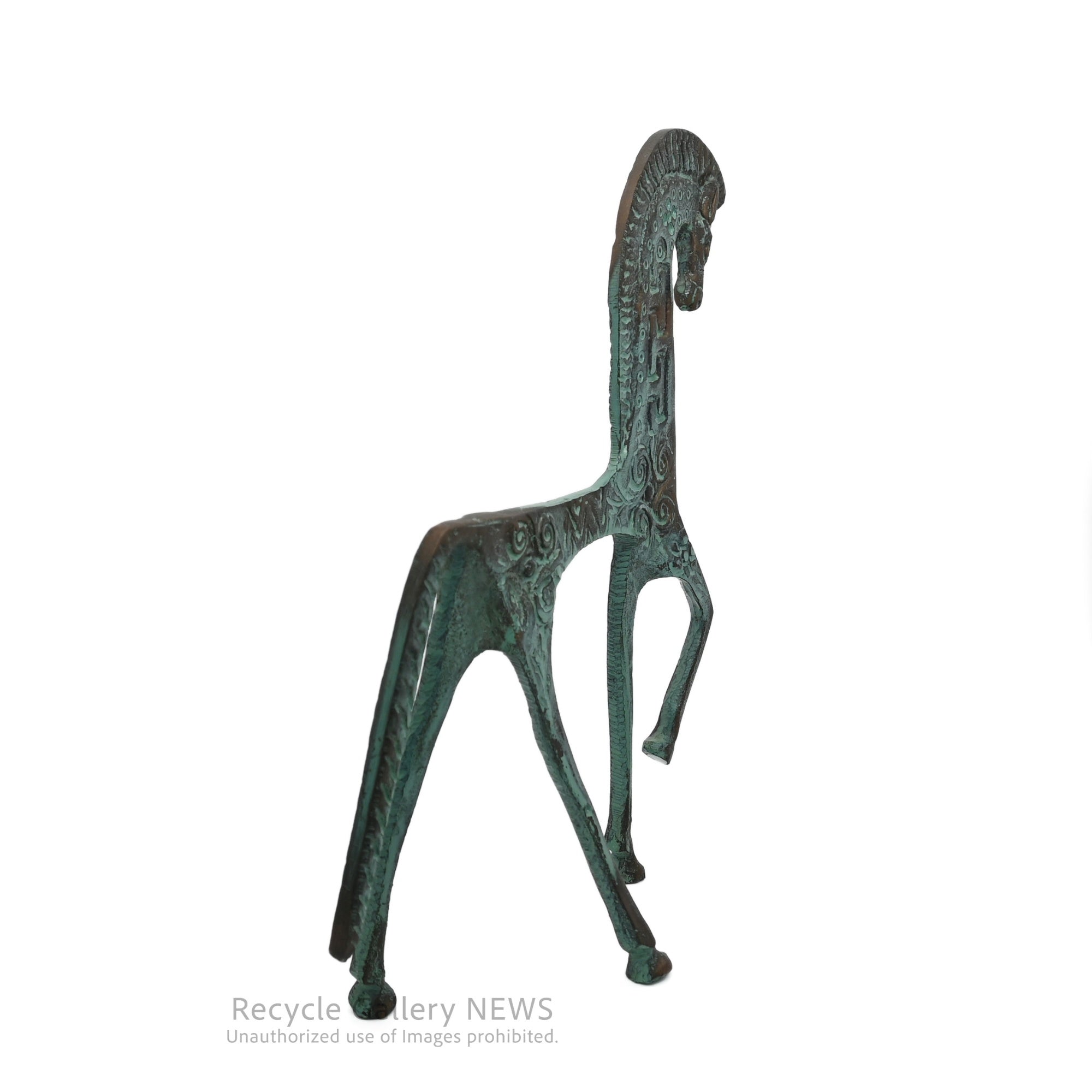 Greek Horse Statue Green Bronze / ギリシャ風 青銅 ブロンズ オブジェ 馬