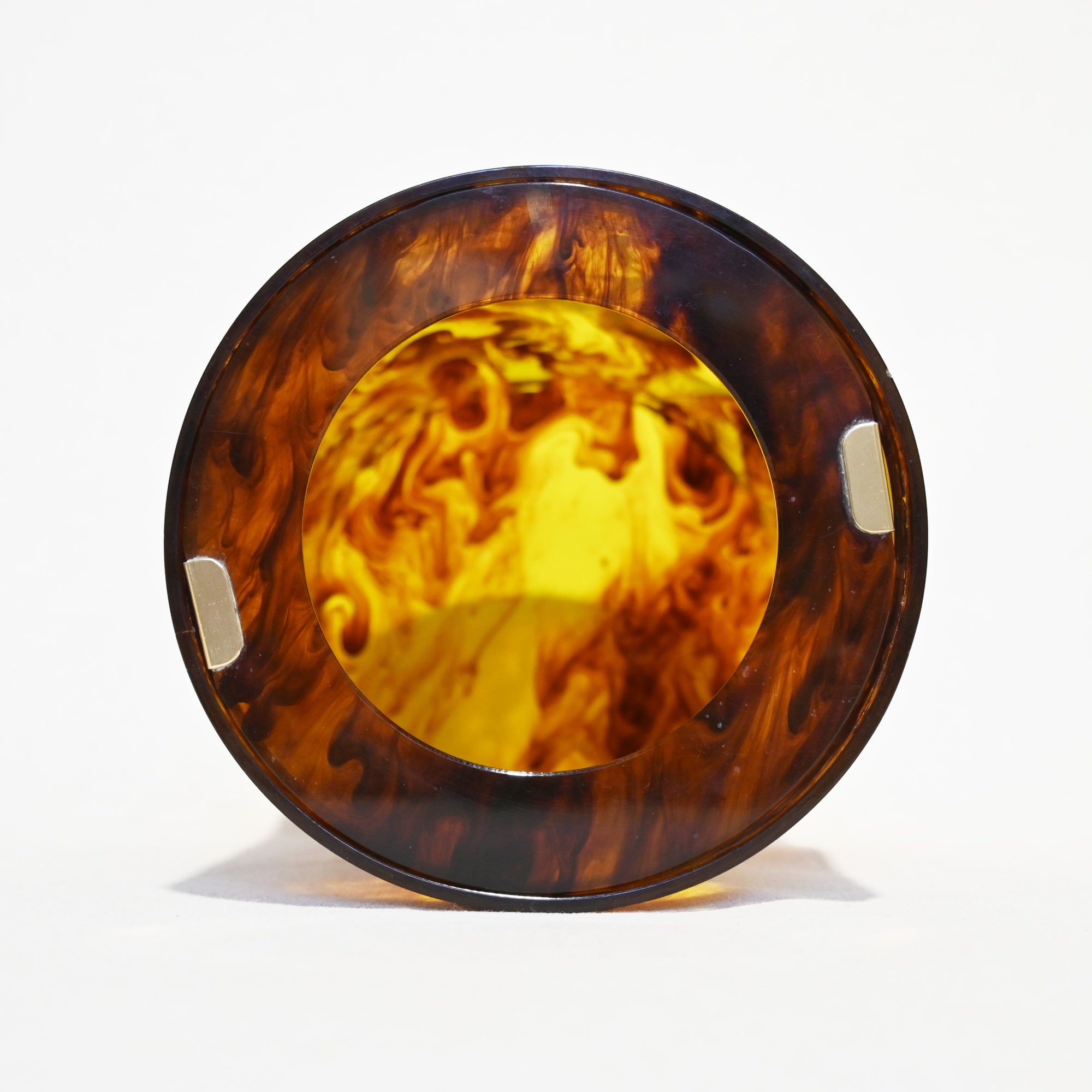 Tortoiseshell marble trash can Wastebasket Desk dustbin Cylindrical / 鼈甲風マーブル ゴミ箱 屑入れ デスク ダストボックス 筒型 卓上サイズ