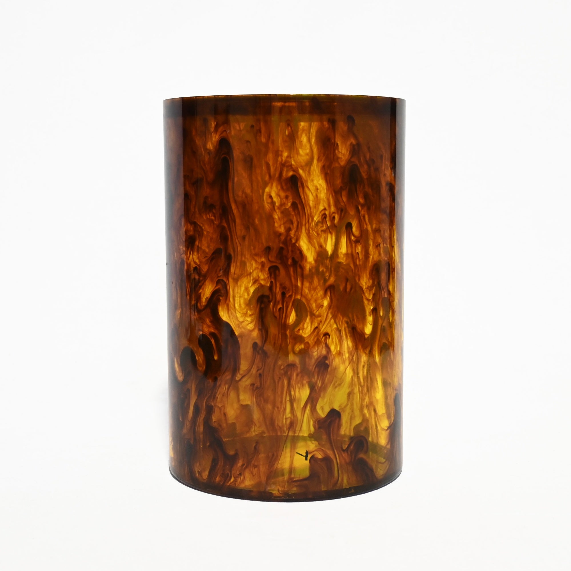 Tortoiseshell marble trash can Wastebasket Desk dustbin Cylindrical / 鼈甲風マーブル ゴミ箱 屑入れ デスク ダストボックス 筒型 卓上サイズ