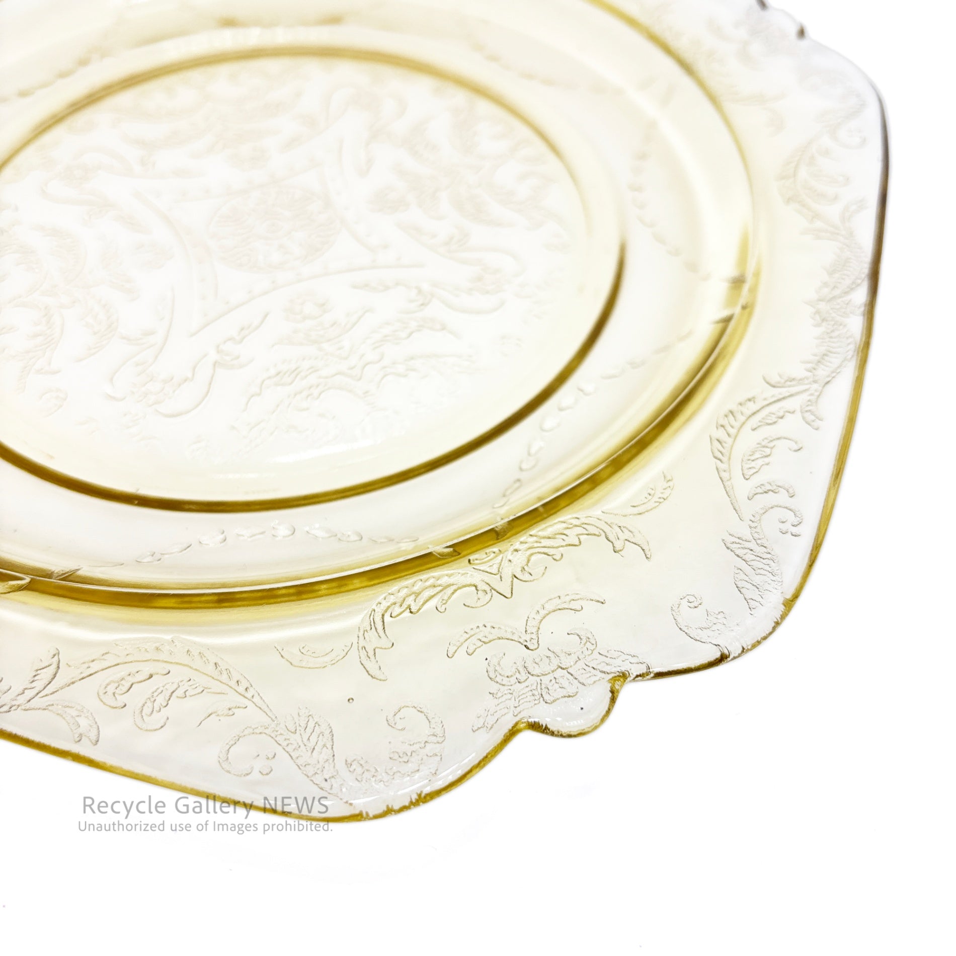 Federal Glass "Madrid" 22.5cm Plate U.S.A Vintage / フェデラル・グラス マドリッド 22.5cmプレート 1930年代