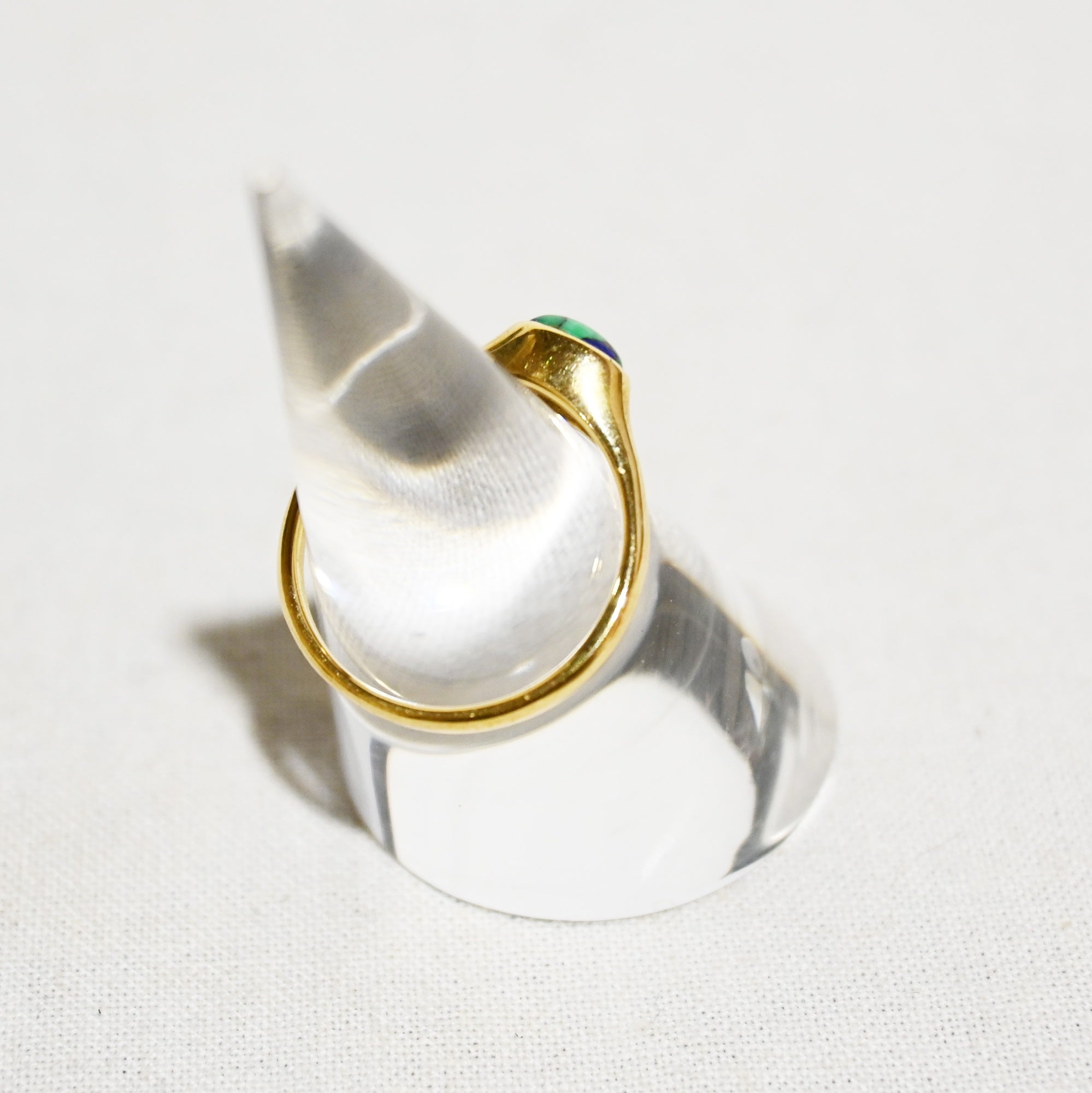 Kansai Yamamoto? KANSAI Blue Azurite K18 Gold Ring #10 / 山本 寛斎？ 青緑石付き K18ゴールド リング 10号