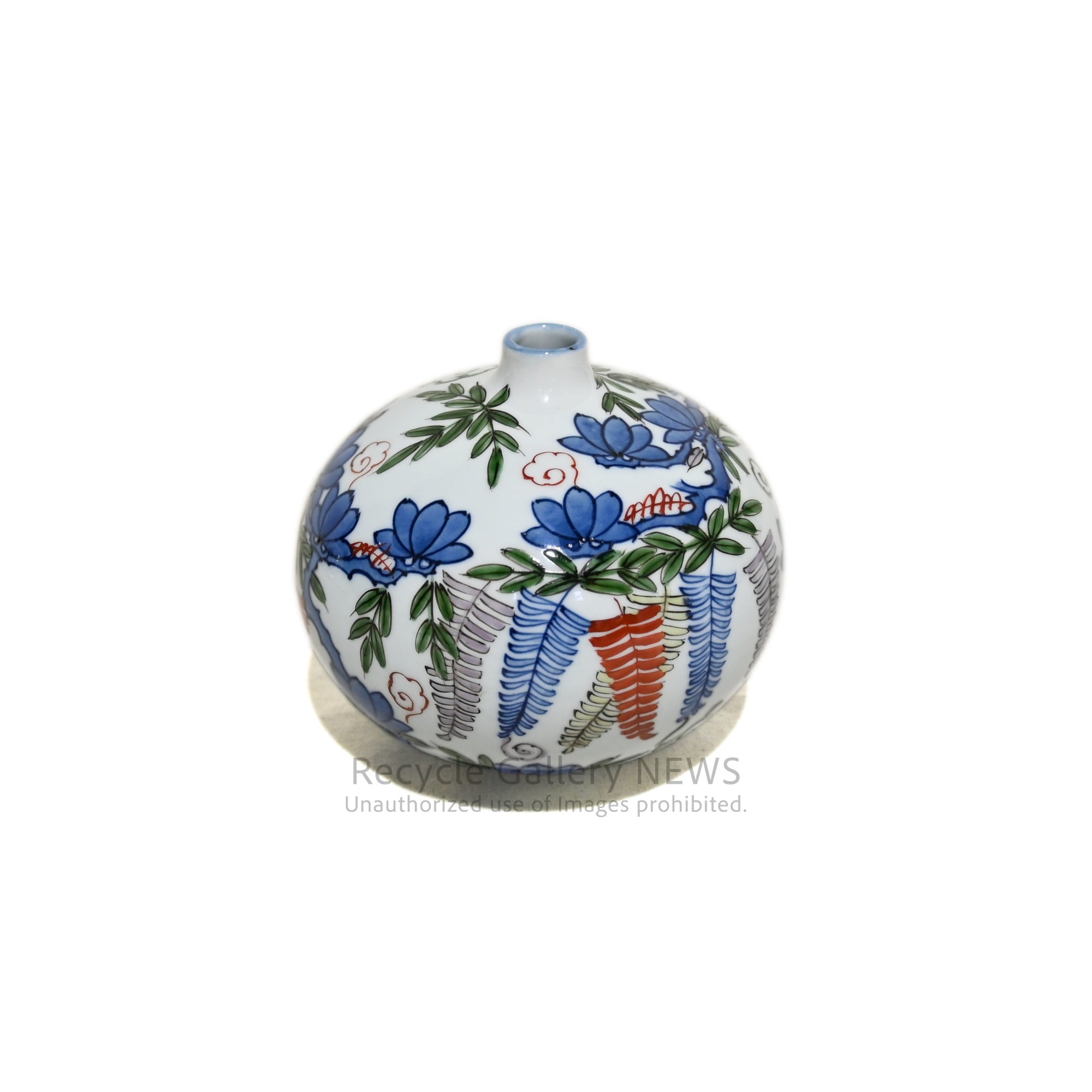 源右衛門窯 染錦藤絵 一輪挿 有田焼 日本 / Genemon Kiln Sometsuke Single Flower Vase Arita-yaki Japan