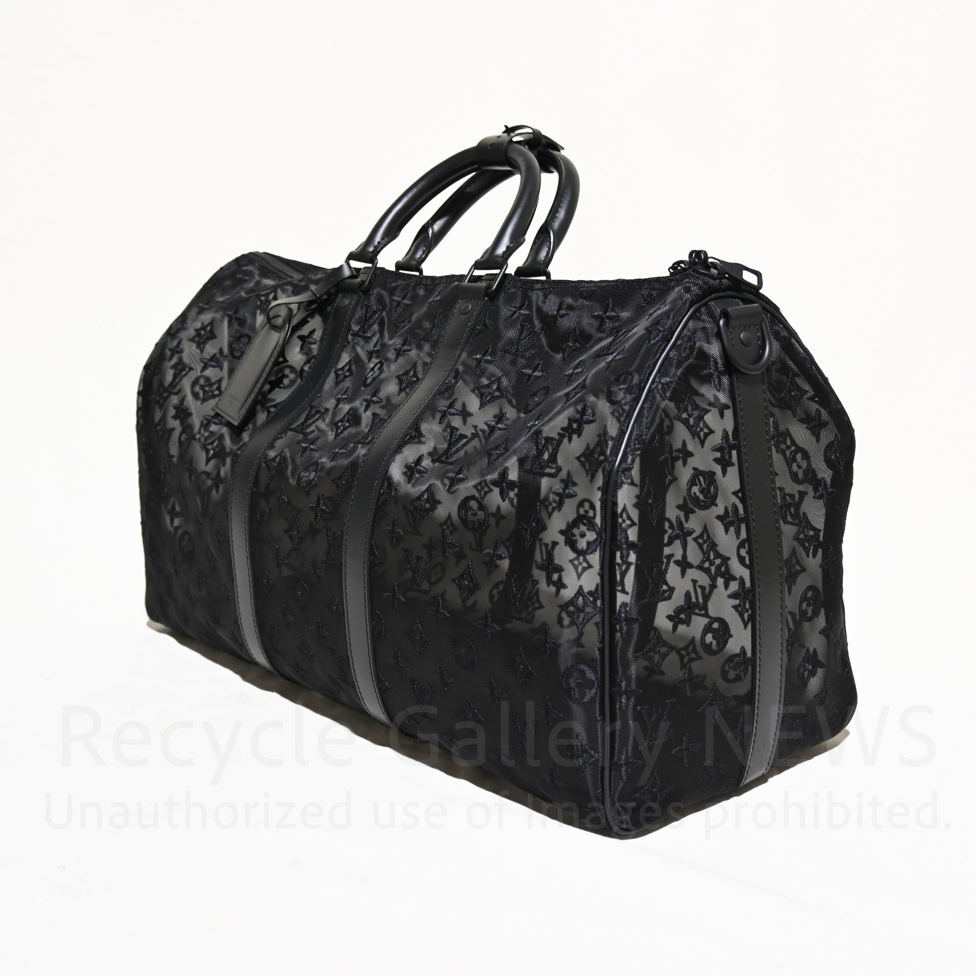 LOUIS VUITTON 2019 AW Virgil Abloh M53971 Monogram Mesh and Leather Boston Bag Keepall Bandouliere 50 / ルイ・ヴィトン ヴァージル・アブロー モノグラム メッシュ・レザー ボストンバッグ キーポル バンドリエール50