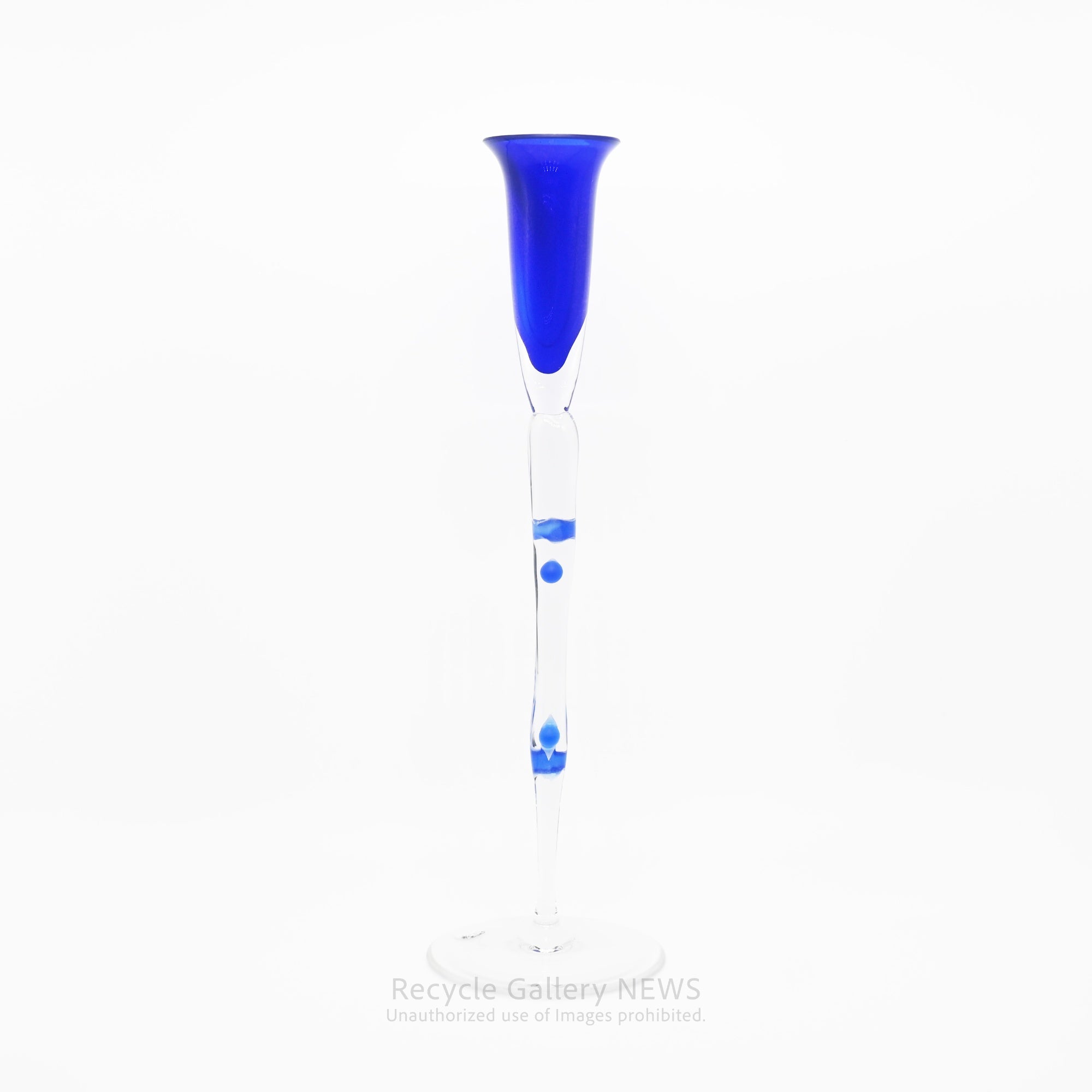 Rosenthal Cobalt Blue Glass Candle Holder Modern Interior / ローゼンタール ガラス キャンドルスタンド 青 ディスプレイ モダンインテリア