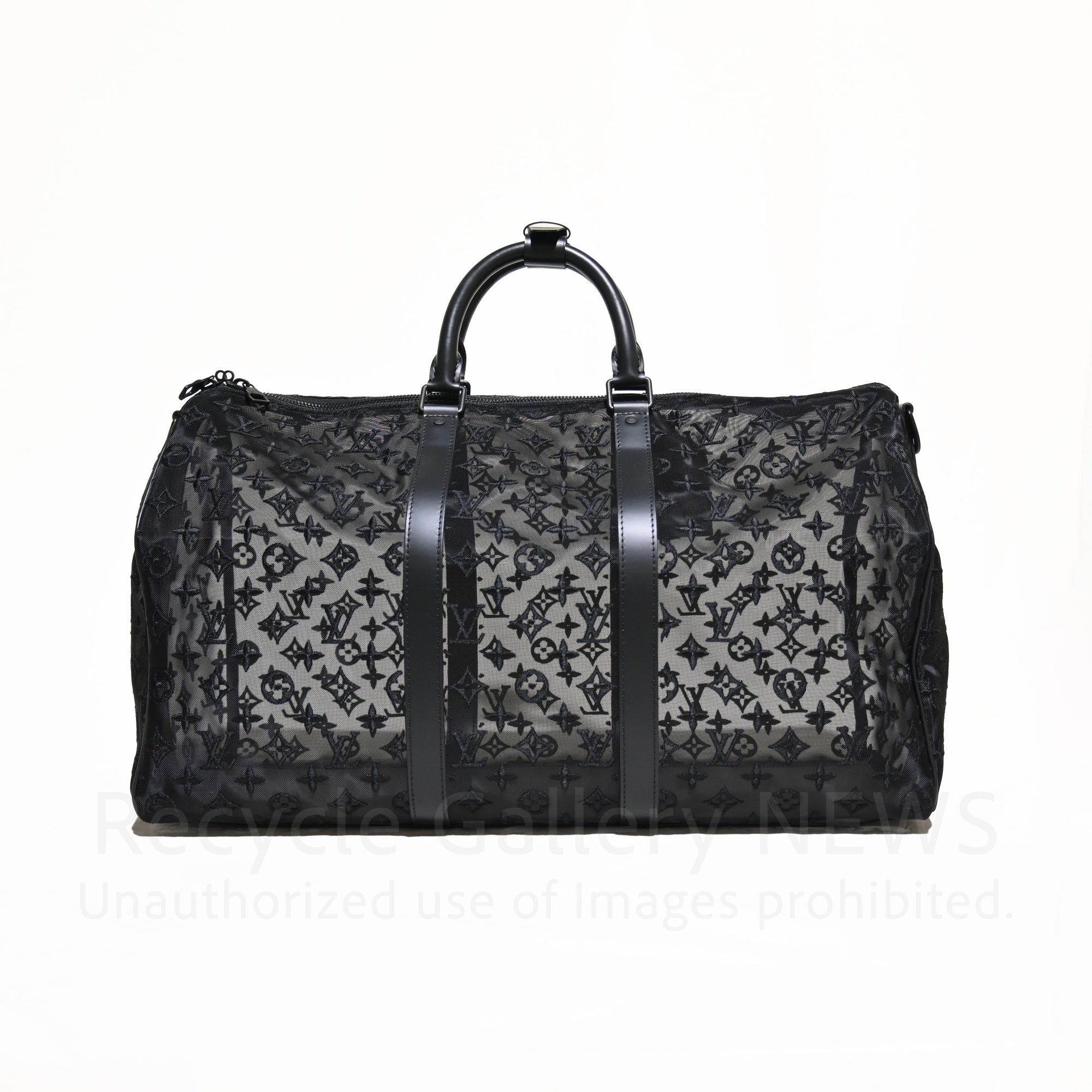 LOUIS VUITTON 2019 AW Virgil Abloh M53971 Monogram Mesh and Leather Boston Bag Keepall Bandouliere 50 / ルイ・ヴィトン ヴァージル・アブロー モノグラム メッシュ・レザー ボストンバッグ キーポル バンドリエール50