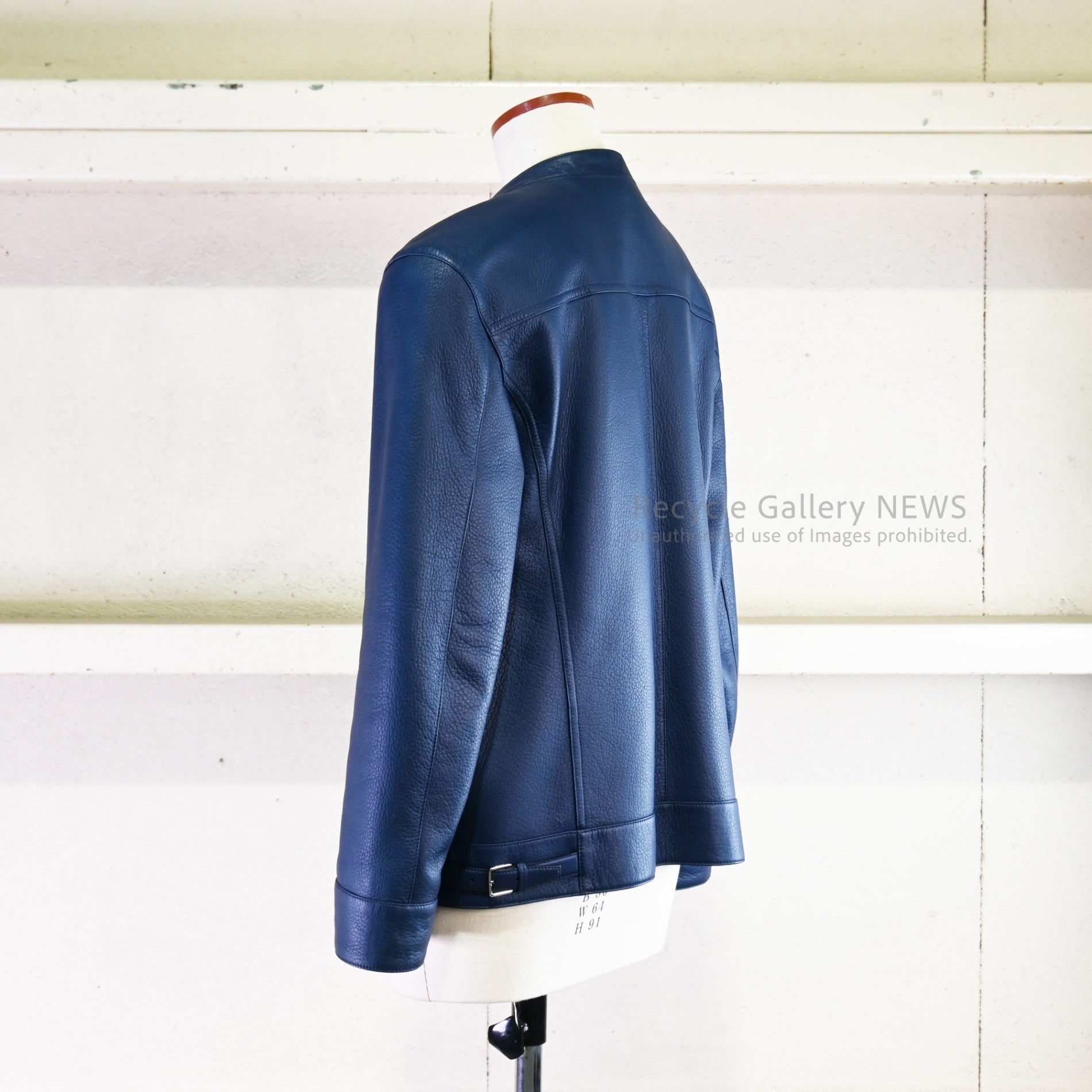 LOEWE Men's Deerskin Leather Jacket 2012 Prussian Blue Stuart Vevers / ロエベ メンズ 鹿革 レザー ジャケット 2012 プルシアンブルー 青 紺色 スチュアート•ヴィヴァース