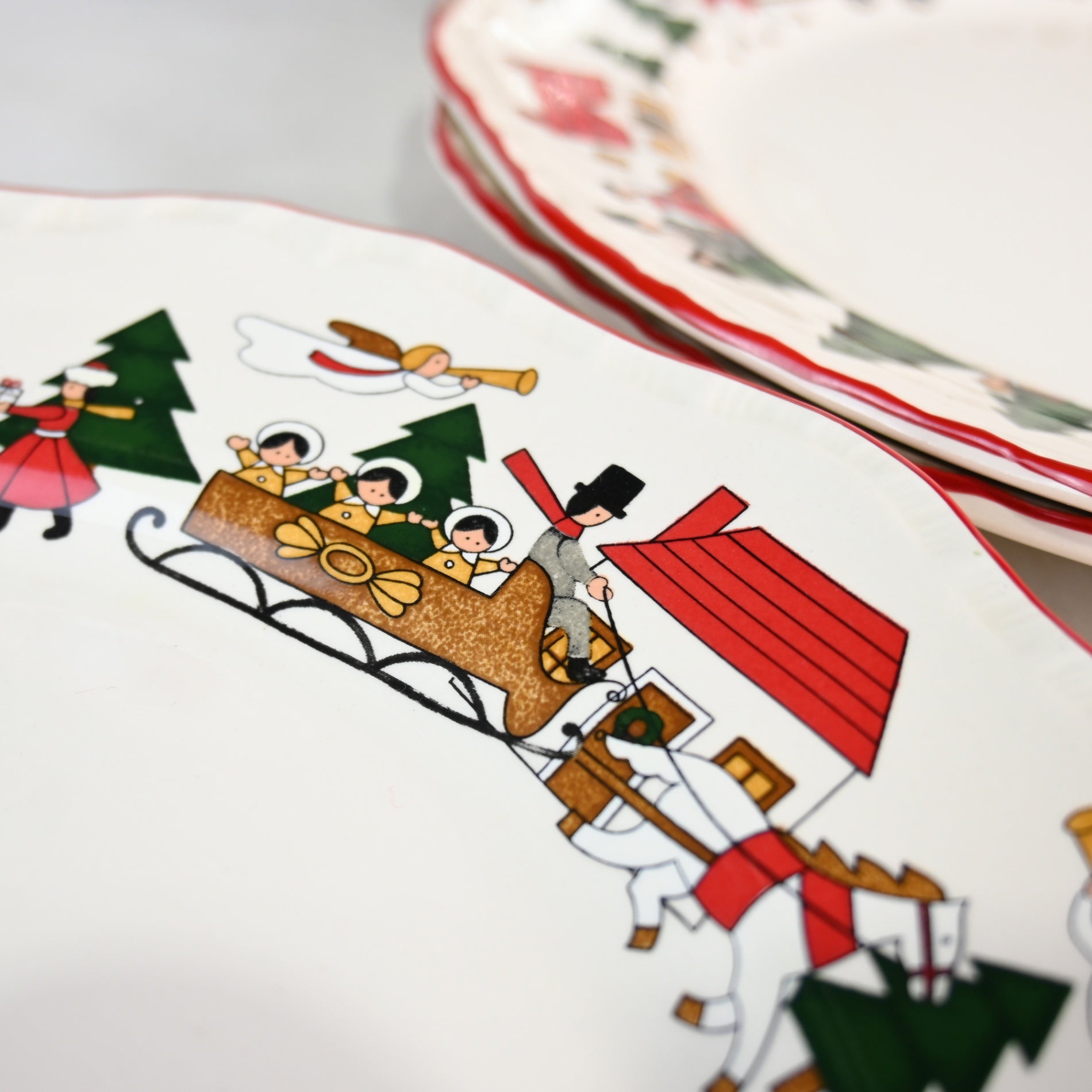 MASON'S IRONSTONE Christmas village Plate 3-size UK Vintage / メイソンズアイアンストーン クリスマスヴィレッジ プレート3サイズ各種 英国ヴィンテージ