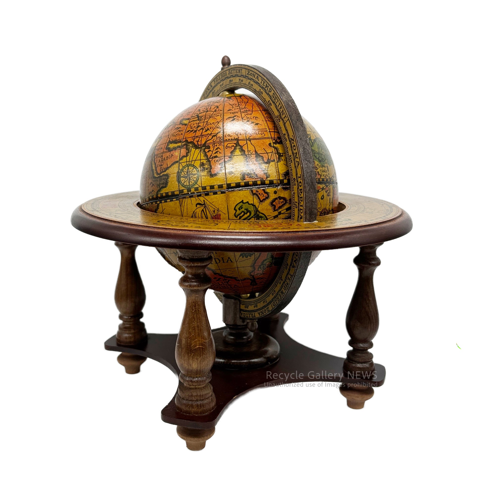 Antique-style globe featuring the twelve signs of the Zodiac Italy / アンティーク地球儀 黄道十二星座 イタリア製