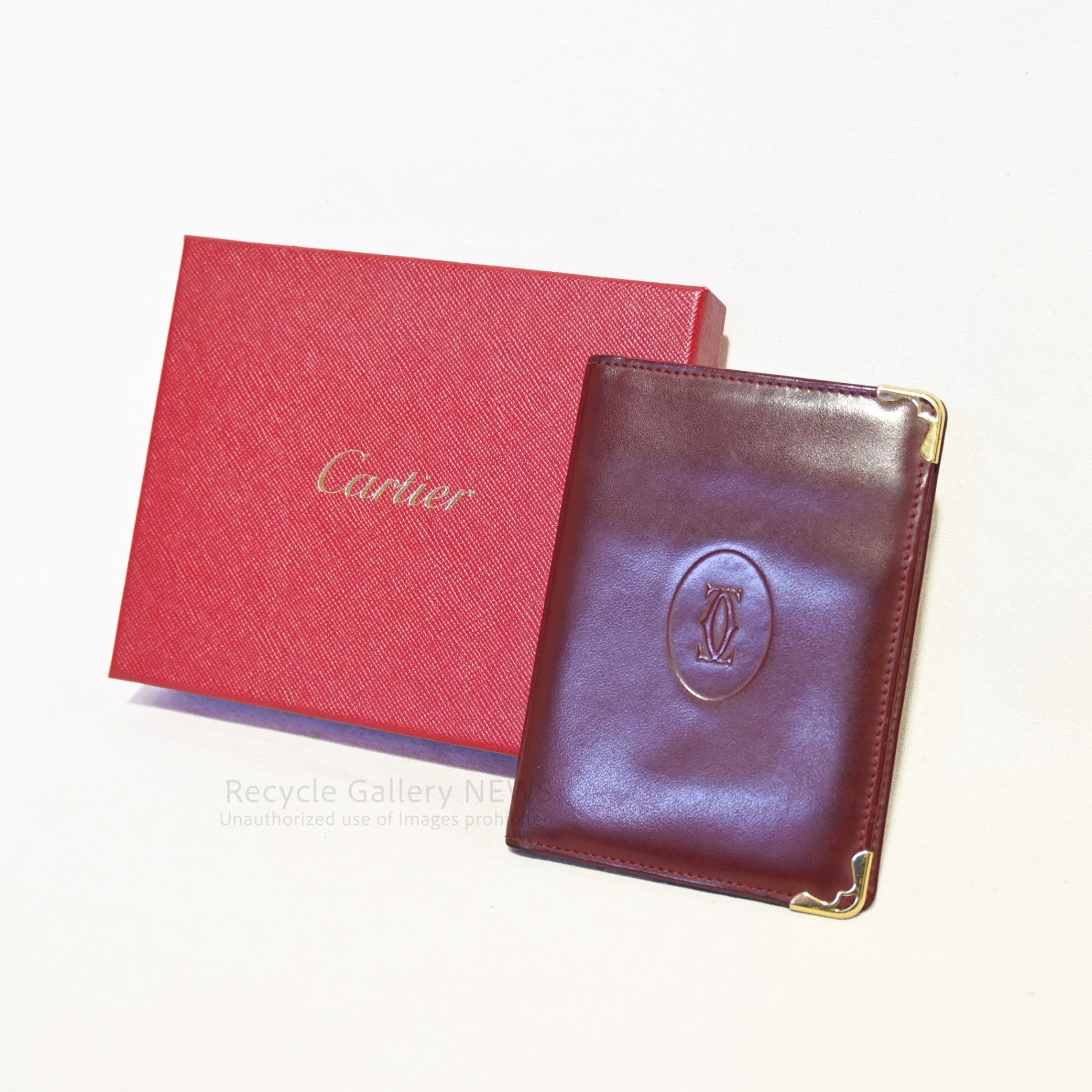 カルティエ　赤　カードケース Cartier Must de Cartier Card case Business card holder Vintage
