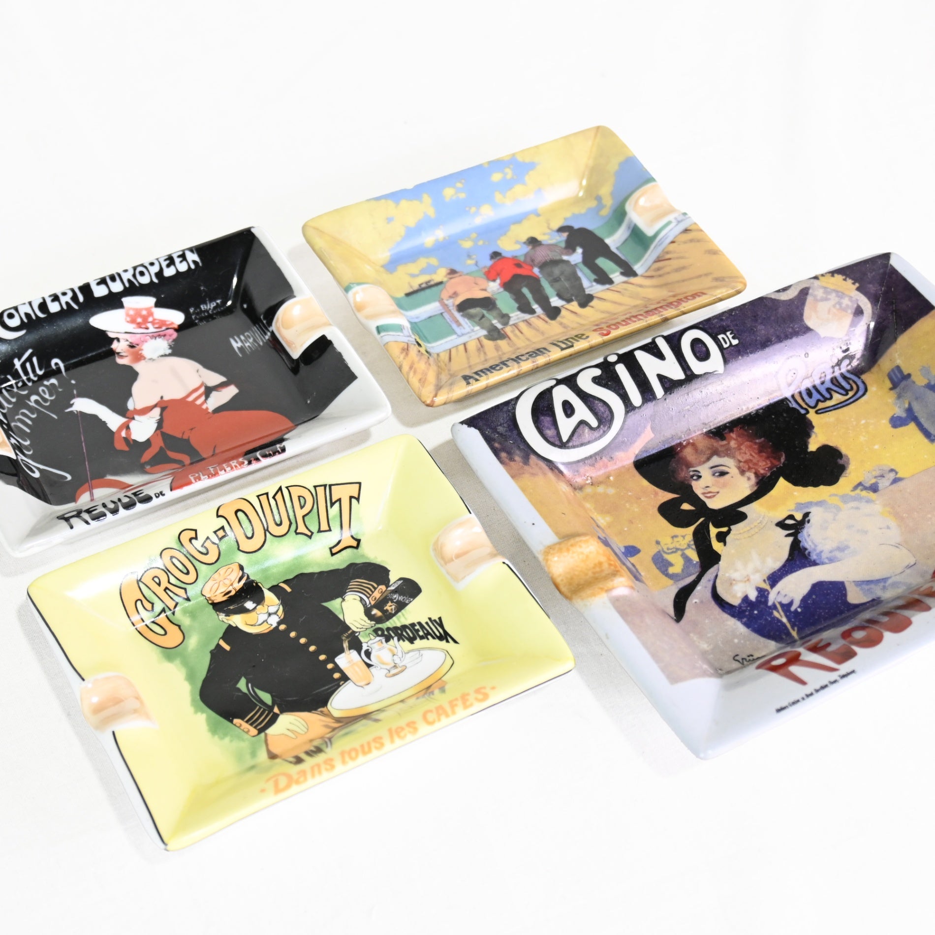 ART ASHTRAY Casino de Paris Lady Retro poster Design / アートプリント 灰皿 女性 カフェドパリ