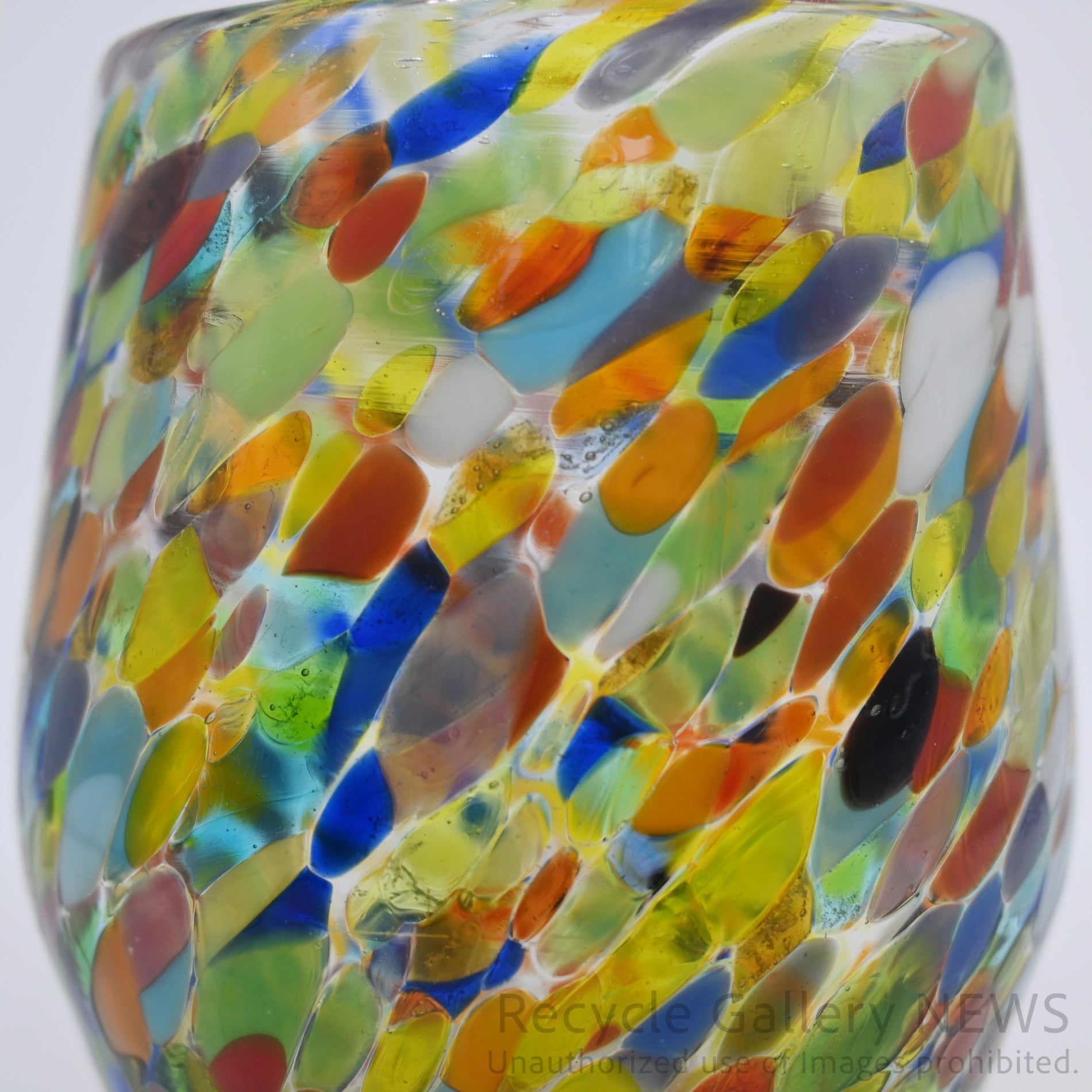 Colorful Fusion Confetti Glass Art Tumbler Mexican Style / コンフェッティ アートガラス フュージョンガラス タンブラー マルチカラー メキシカンガラス