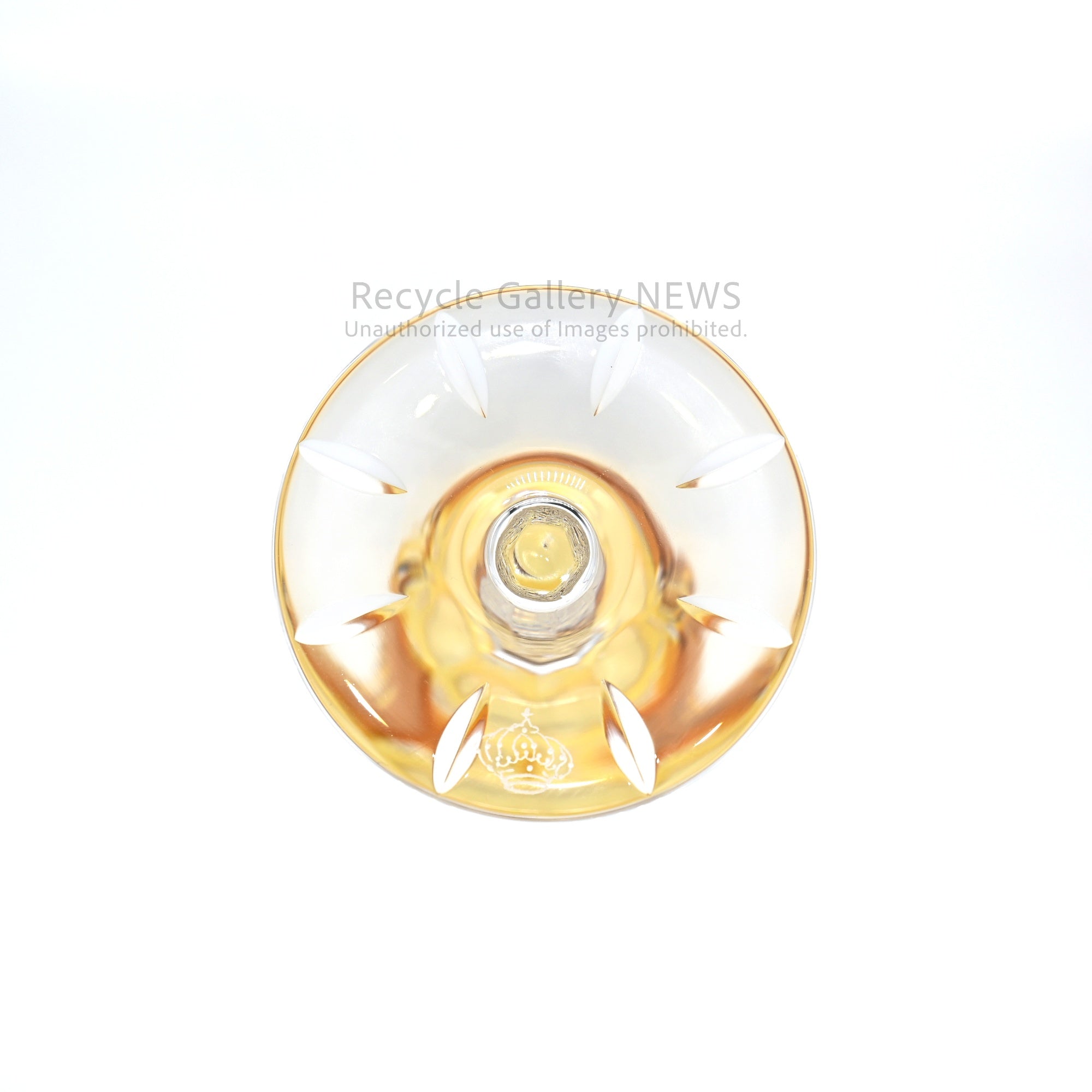 Golden Hour Cut Glass Wine Glass Amber Gradation Botanical Motif Retro / アンバーカラー 琥珀色 グラデーション カットガラス ワイングラス ボタニカルモチーフ レトロ