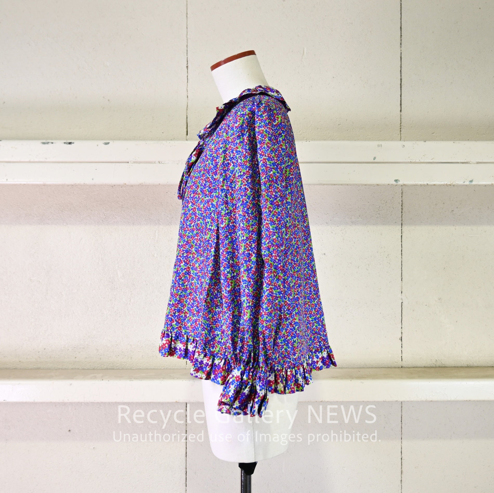 1970-80s Vintage YVES SAINT LAURENT Floral print 3-piece suit & scarf 4-piece set / ヴィンテージ イブ・サン・ローラン 花柄プリント 3ピース&ストール 4点組