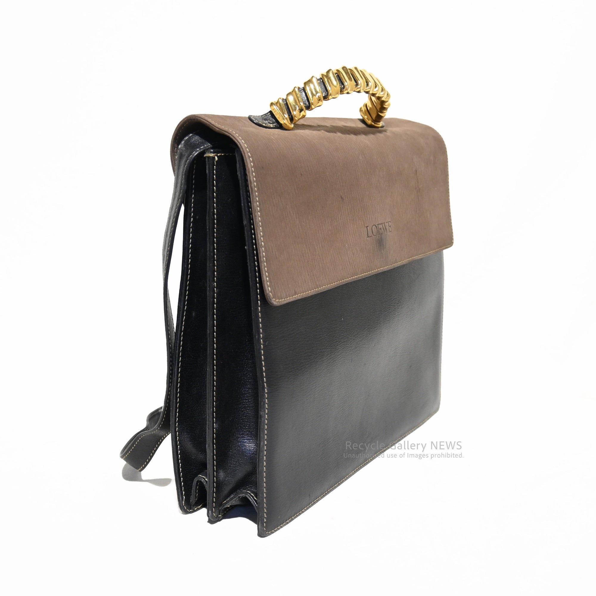 Vintage LOEWE Velázquez 2-way shoulder bag with twisted hardware / ロエベ ベラスケス ショルダーバッグ 2way ツイスト金具 ヴィンテージ