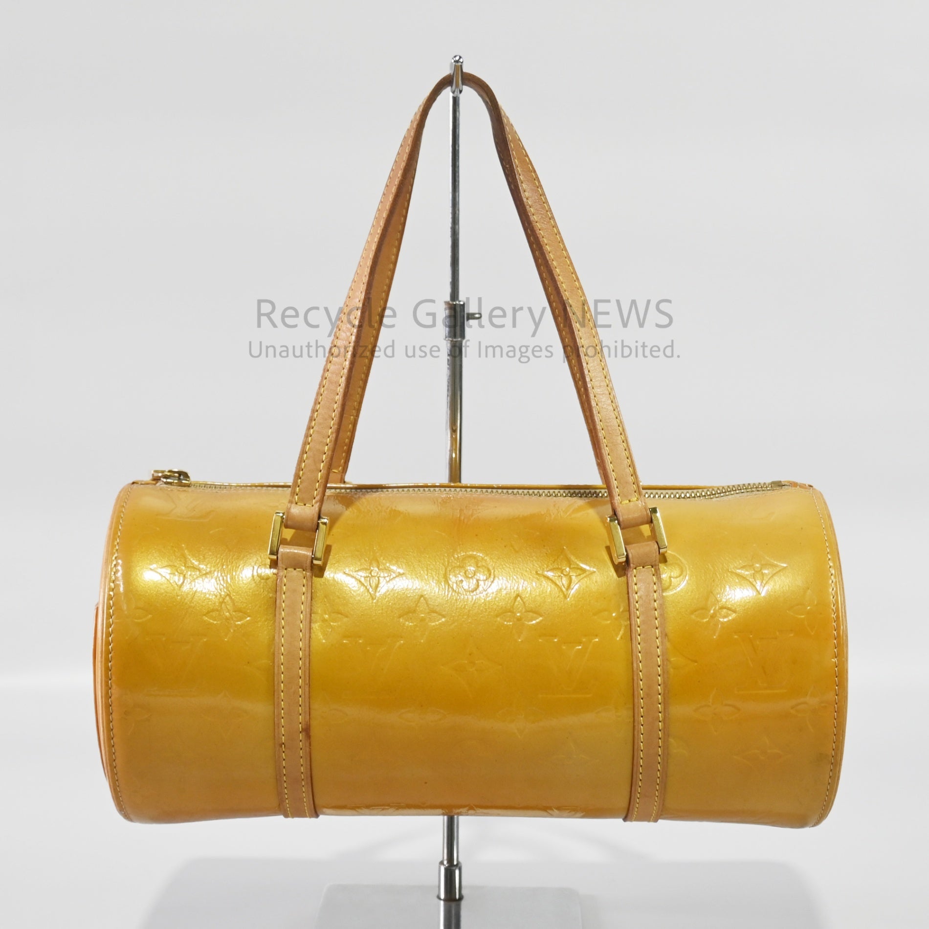 Louis Vuitton Vernis Bedford Barrel Hand Bag Patent Leather Yellow Monogram / ルイヴィトン ヴェルニ ベッドフォード イエロー エナメル バレル ハンドバッグ モノグラム
