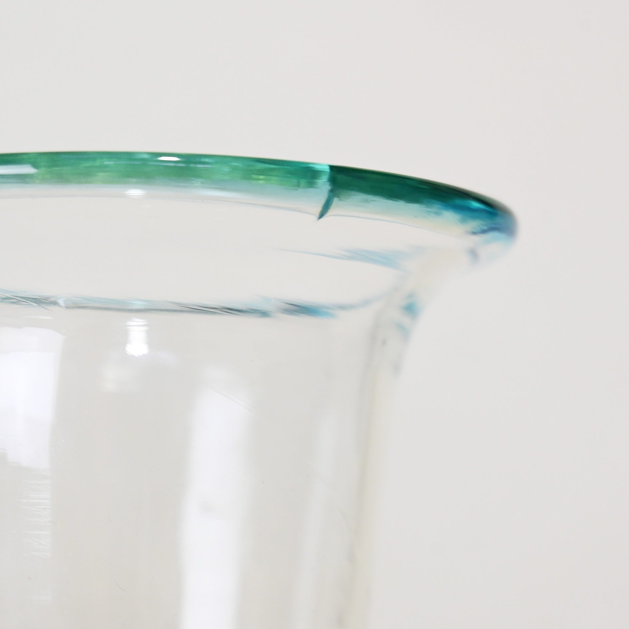 Vintage Japanese Blown glass Blue&Clear Ice Cup Parfait Glass / ヴィンテージ 和ガラス 吹きガラス 青＆透明 氷コップ パフェグラス