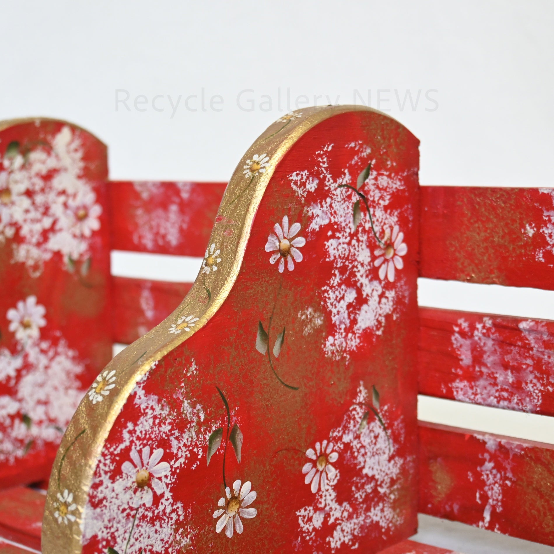 Tole painting floral pattern Book stand Handmade USA / トールペイント フラワー柄 ブックスタンド 本立て ハンドメイド アメリカ