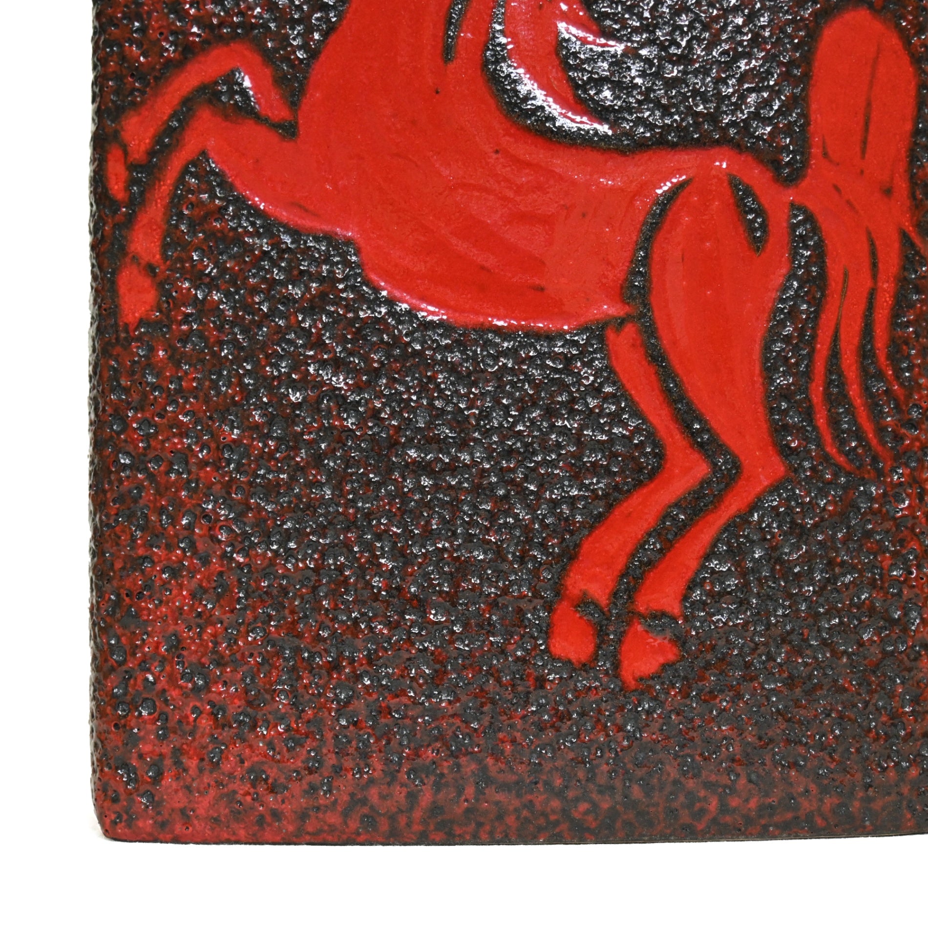 FAT LAVA W.GERMANY FLOWER VASE HORSE RED 1960’s / ファットラバ ドイツ ヴィンテージ陶器 花瓶 馬 赤 60年代