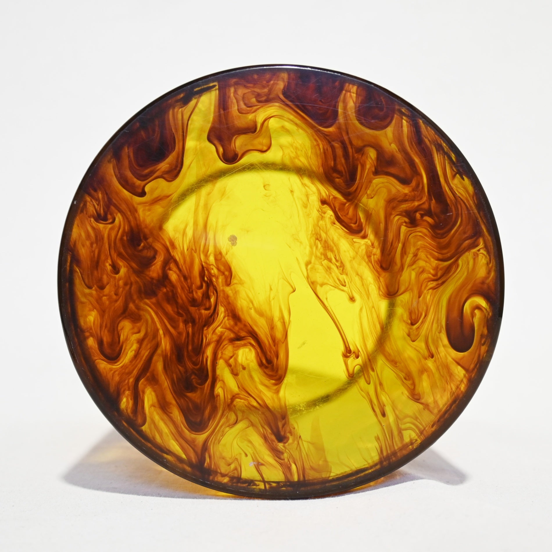 Tortoiseshell marble trash can Wastebasket Desk dustbin Cylindrical / 鼈甲風マーブル ゴミ箱 屑入れ デスク ダストボックス 筒型 卓上サイズ