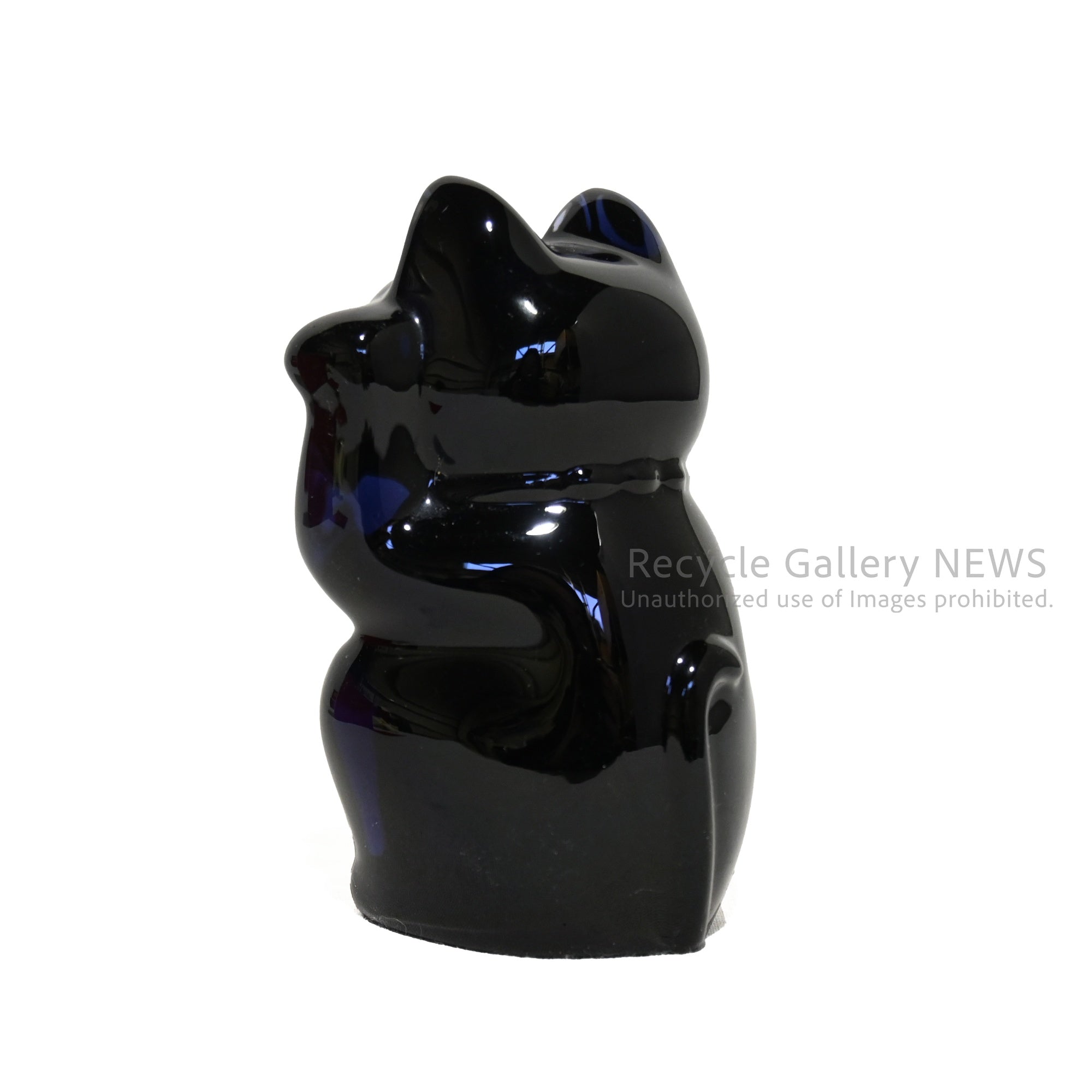 Baccarat Maneki-Neko Lucky Cat Fortune Cat Midnight blue（Blue-black) Crystal Glass / バカラ まねき猫 ミッドナイト ブルーブラック クリスタルガラス