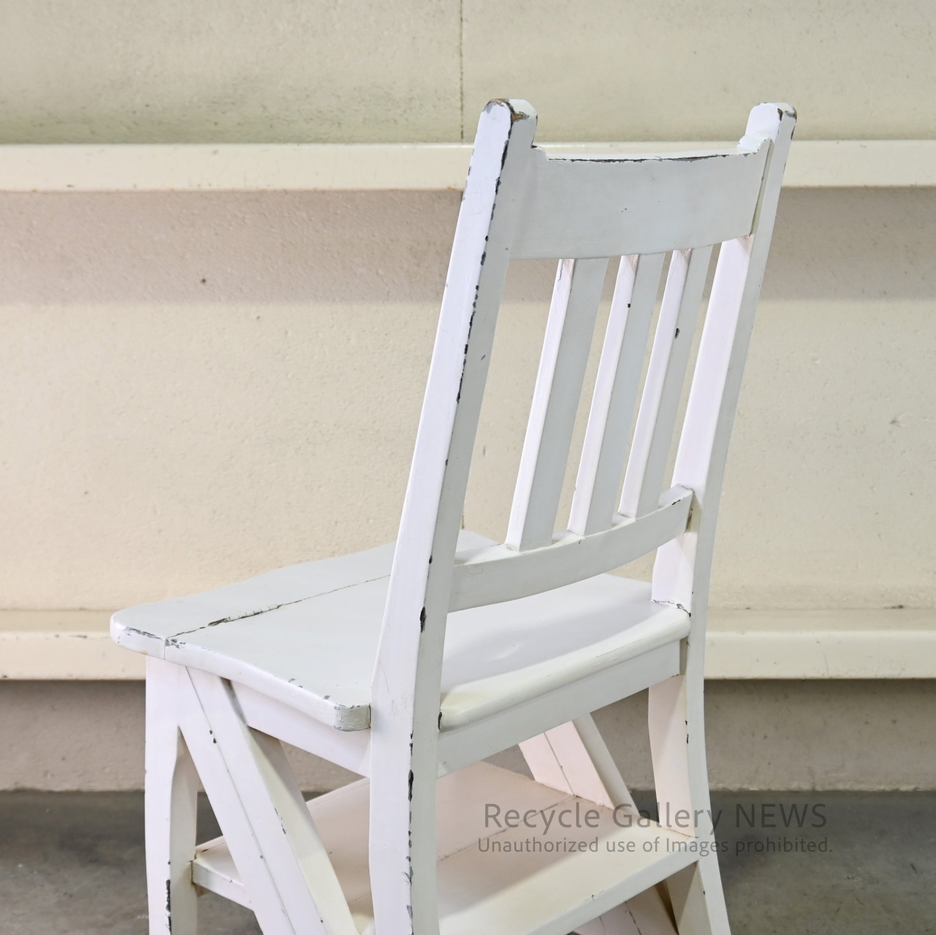 Vintage Foldable Library Step Chair White / ヴィンテージ 折りたたみ ライブラリー ステップ チェア 白