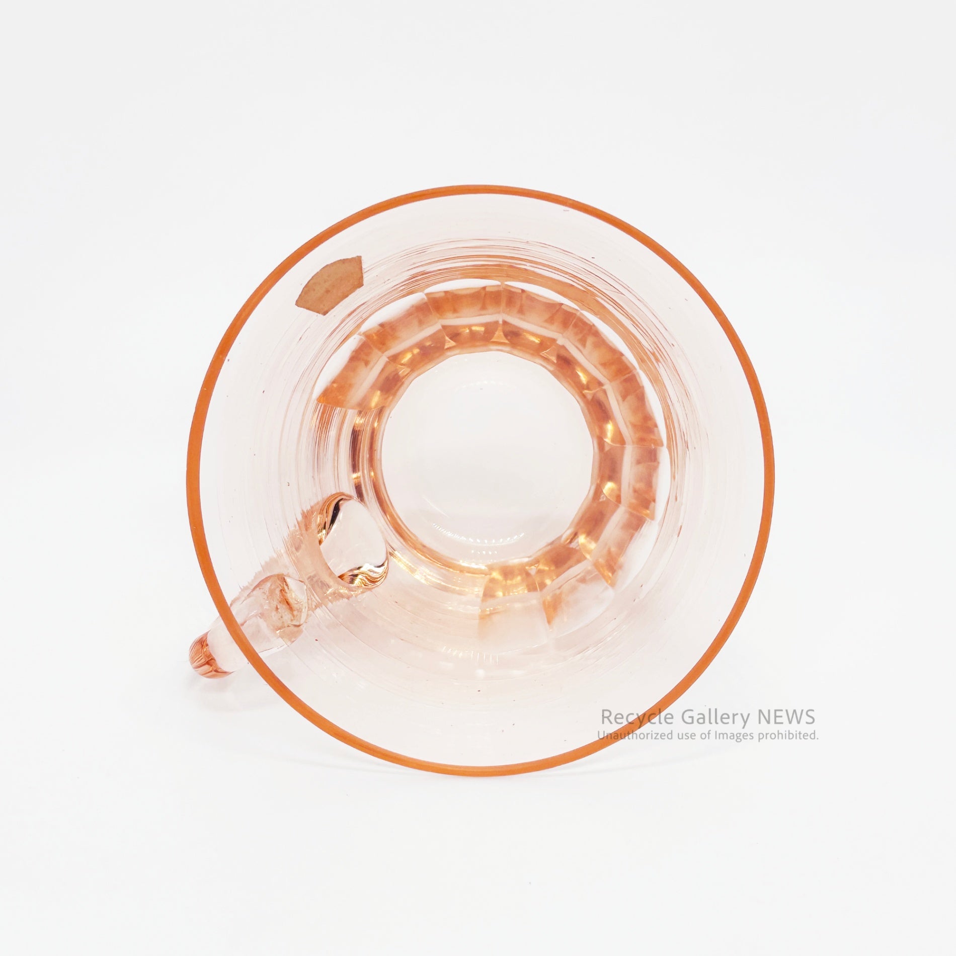 Vintage Pink Glass Cup & Saucer Set (Pair) Pressed Glass HIGH CLASS TKM TOKYO Japan / 昭和レトロ ピンクガラス C&S ペアセット 当時物 プレスガラス