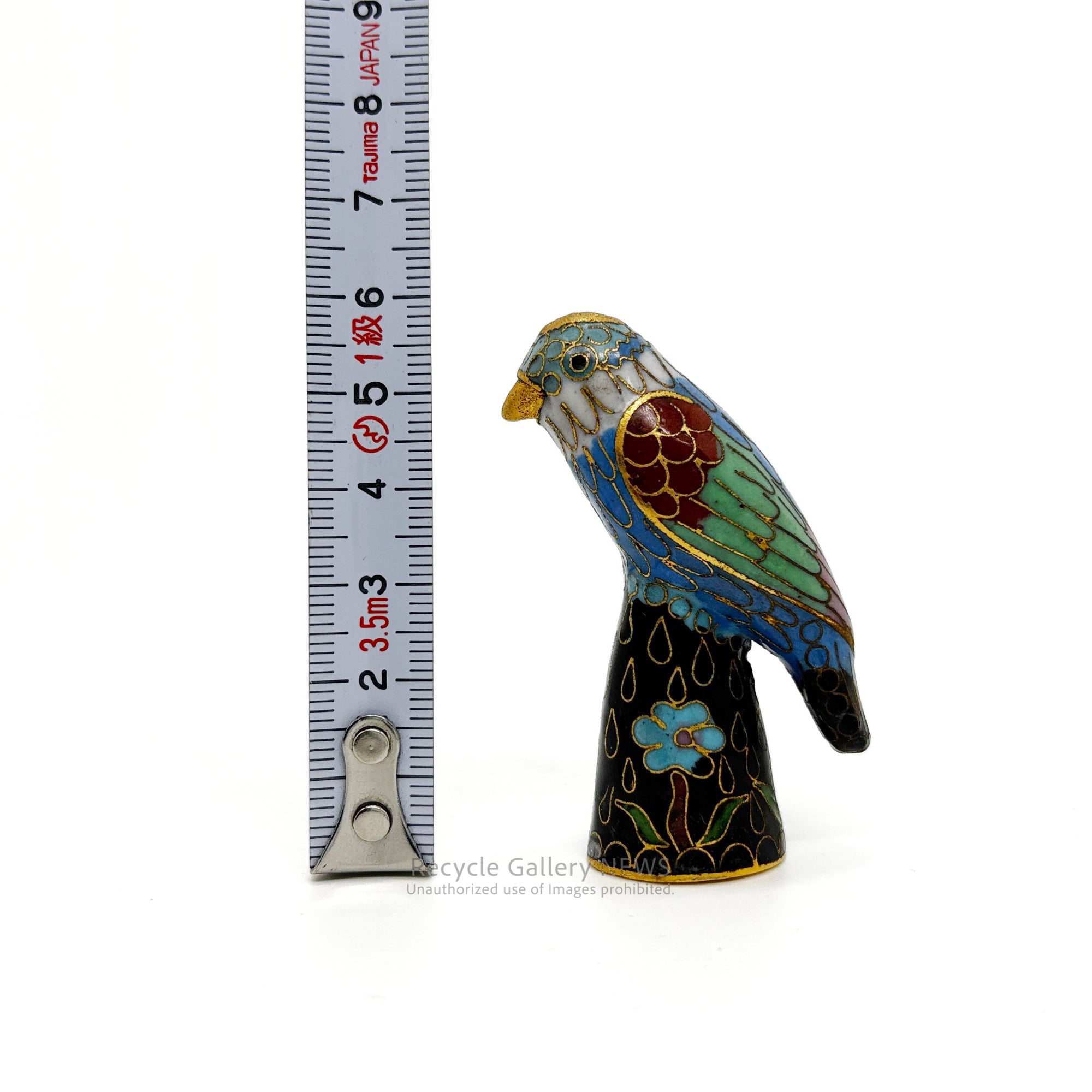 Cloisonné bird thimble Keitai Blue / 鳥 指ぬき 七宝 景泰藍 80年代ヴィンテージ
