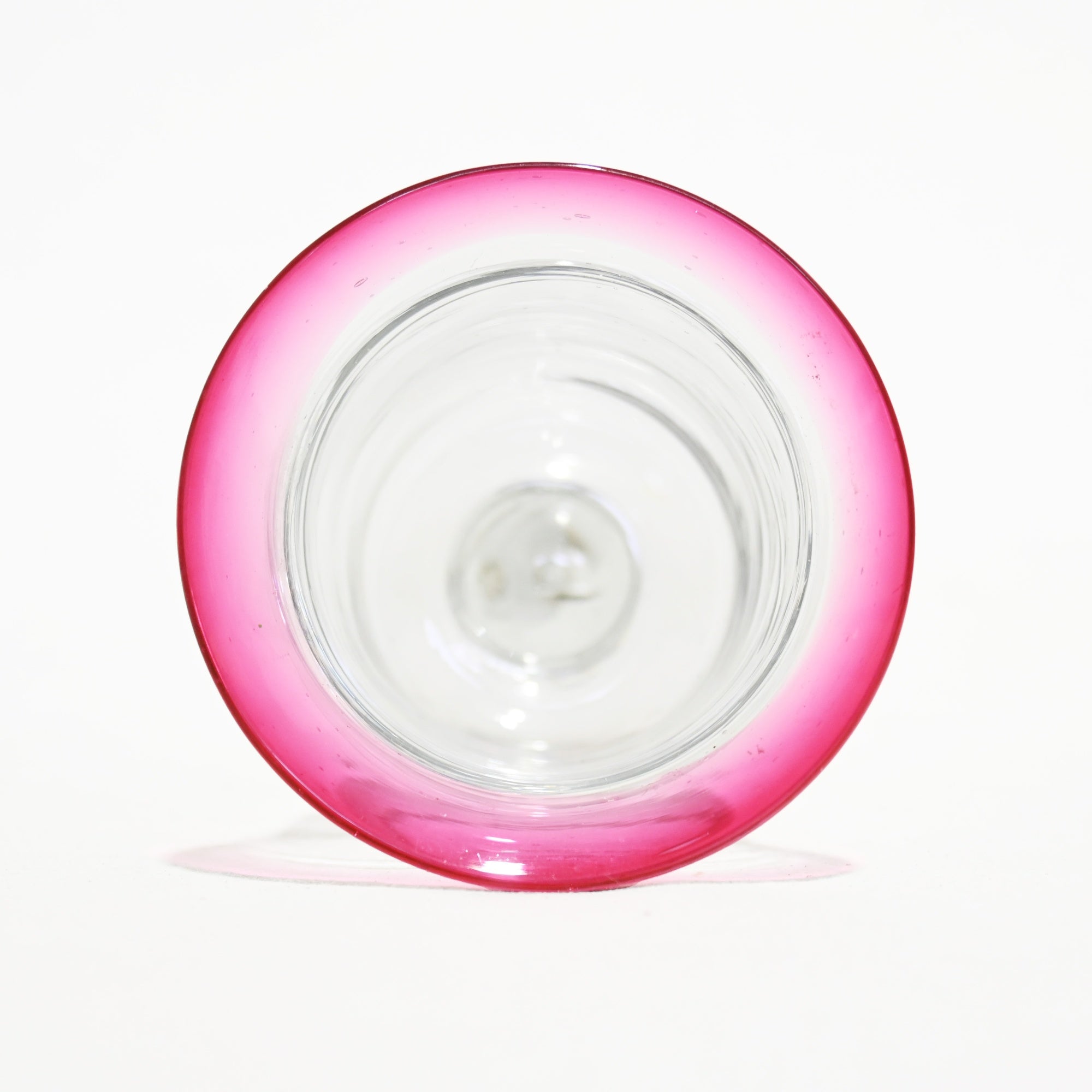 Vintage Japanese Blown Glass Red & Clear Ice Cup Parfait Glass  / パフェグラス ヴィンテージ 和ガラス 吹きガラス 赤＆透明 氷コップ