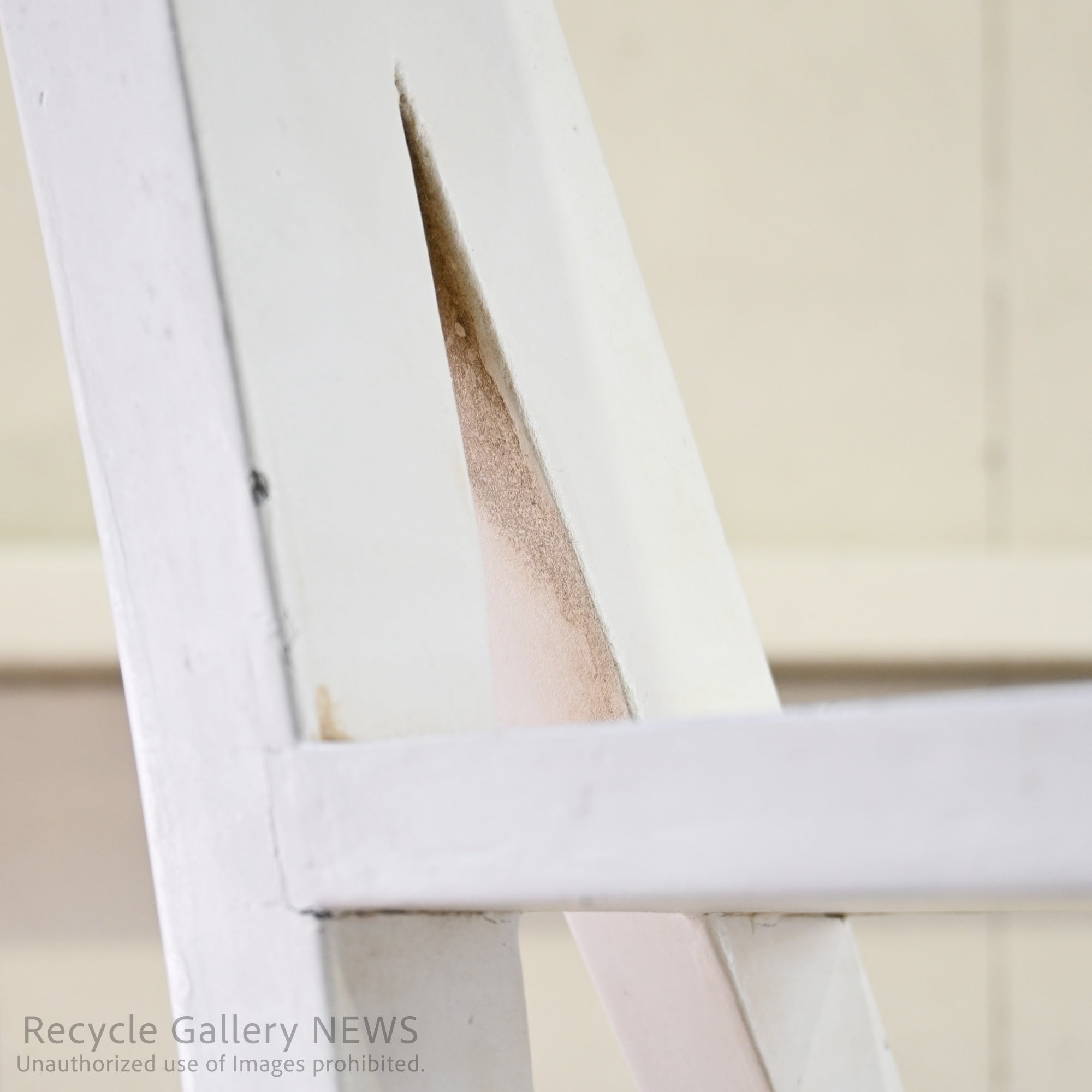Vintage Foldable Library Step Chair White / ヴィンテージ 折りたたみ ライブラリー ステップ チェア 白