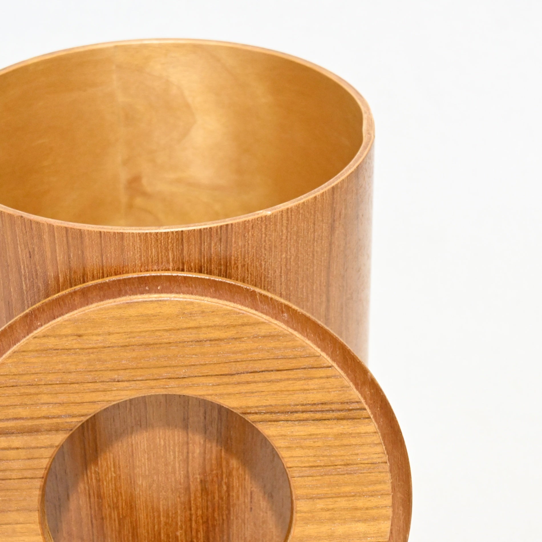 SAITO WOOD Basket donut lid Trash can Circular cylindrical / サイトーウッド バスケット ドーナツ型 デスクゴミ箱 円形 筒型
