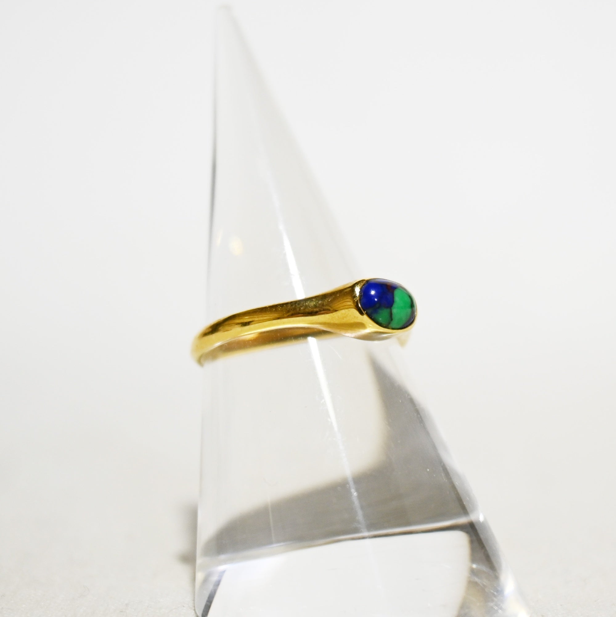 Kansai Yamamoto? KANSAI Blue Azurite K18 Gold Ring #10 / 山本 寛斎？ 青緑石付き K18ゴールド リング 10号