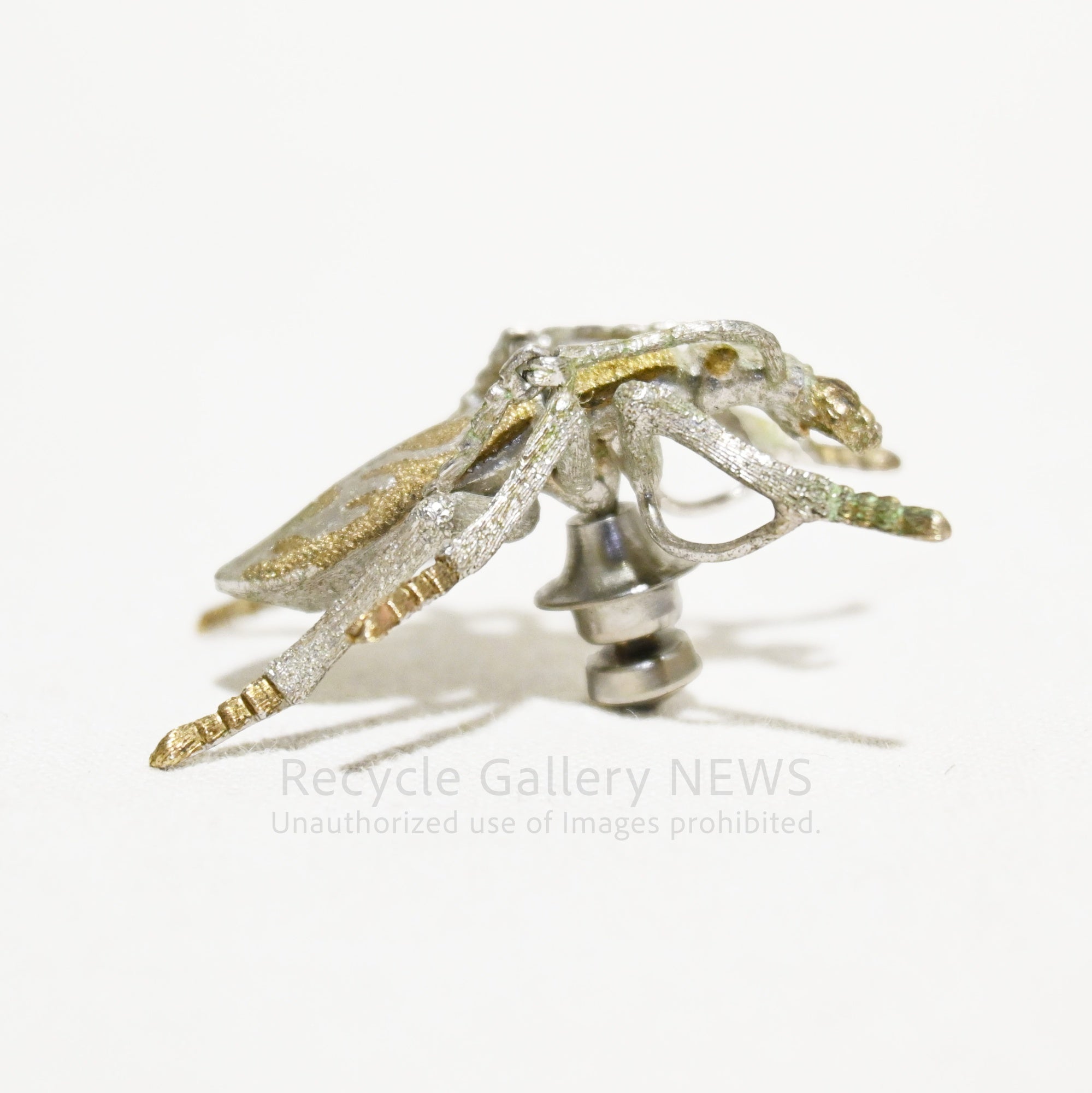 Ground beetle Brooch SILVER engraved Vintage / オサムシ 昆虫
