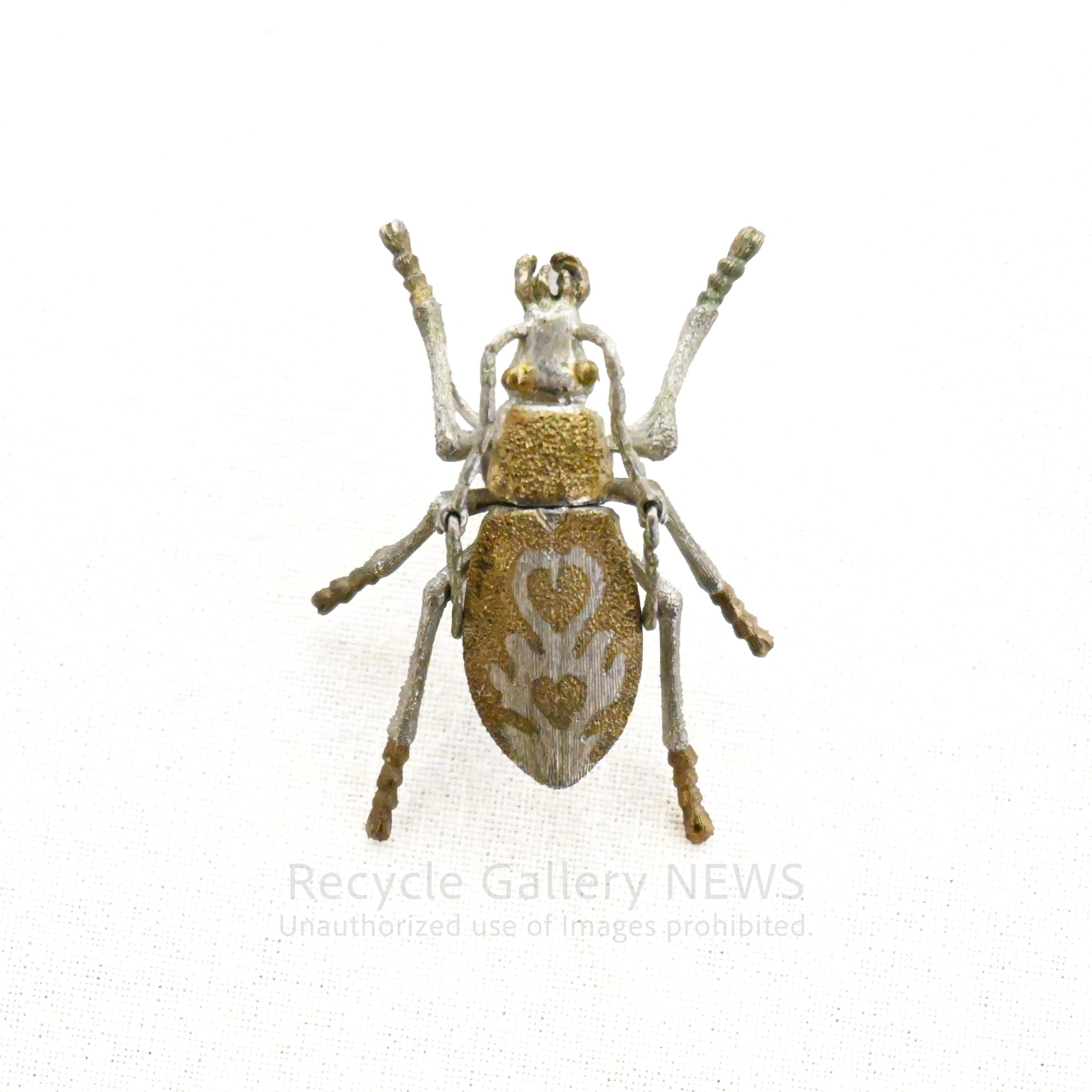 Ground beetle Brooch SILVER engraved Vintage / オサムシ 昆虫