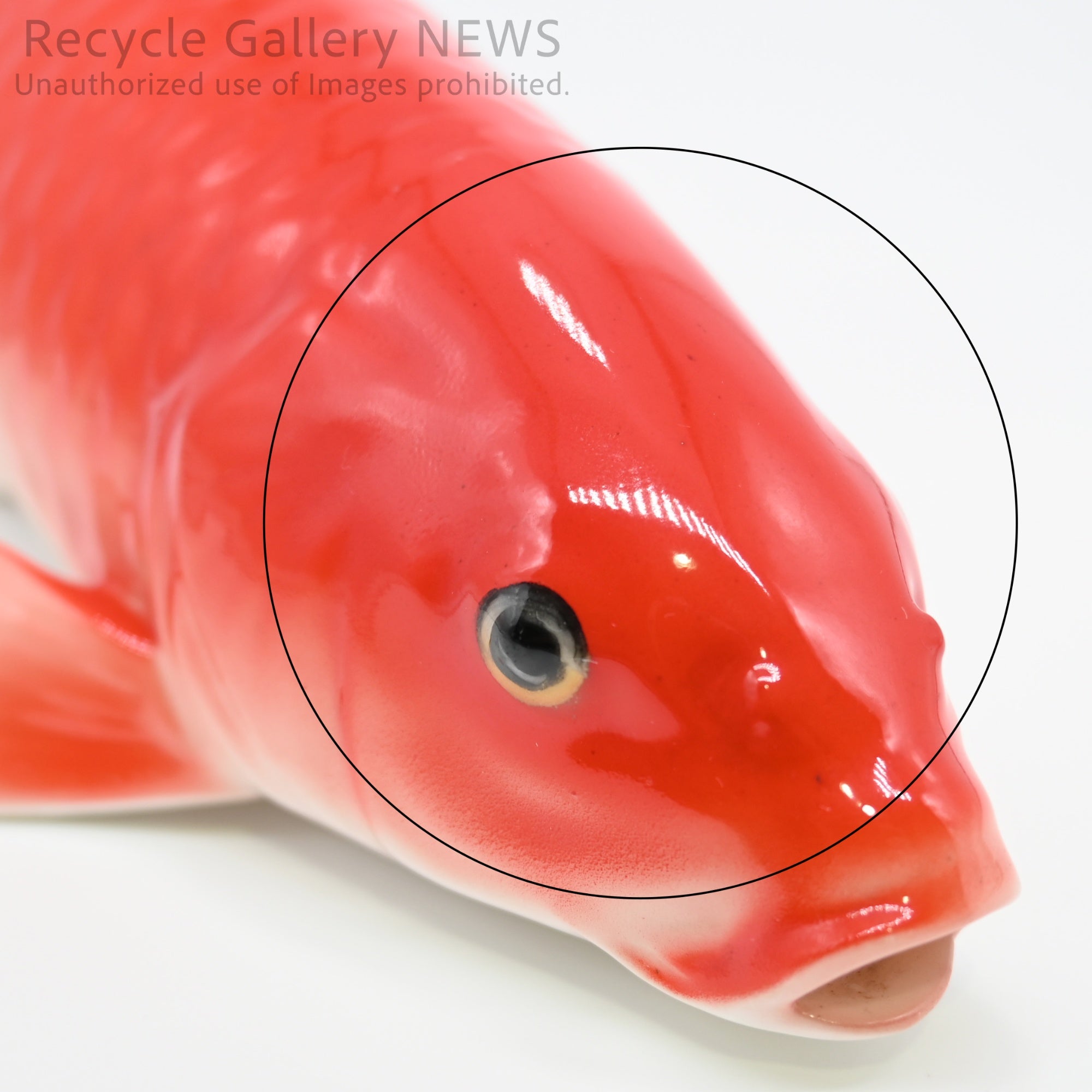 NIPPON TOKI KAISHA Old Noritake Carp Figurine Showa Retro Red Vintage / 日本陶器会社 オールドノリタケ 鯉 フィギュリン 昭和レトロ 赤 ヴィンテージ