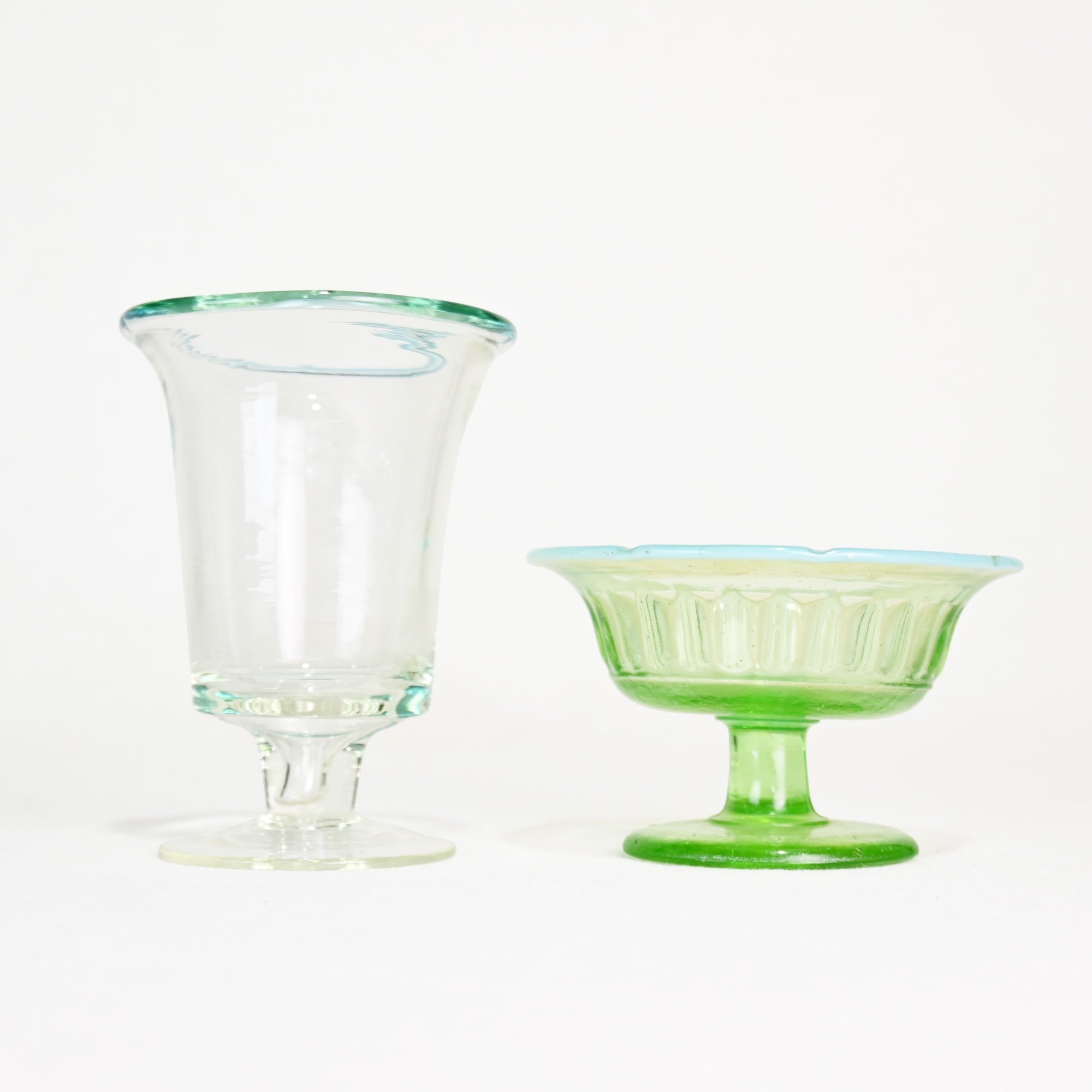 Vintage Press Glass Japanese Glass Ice Cup Melon Soda Color Retro / ヴィンテージ プレスガラス 和ガラス 氷コップ メロンソーダ色 レトロ