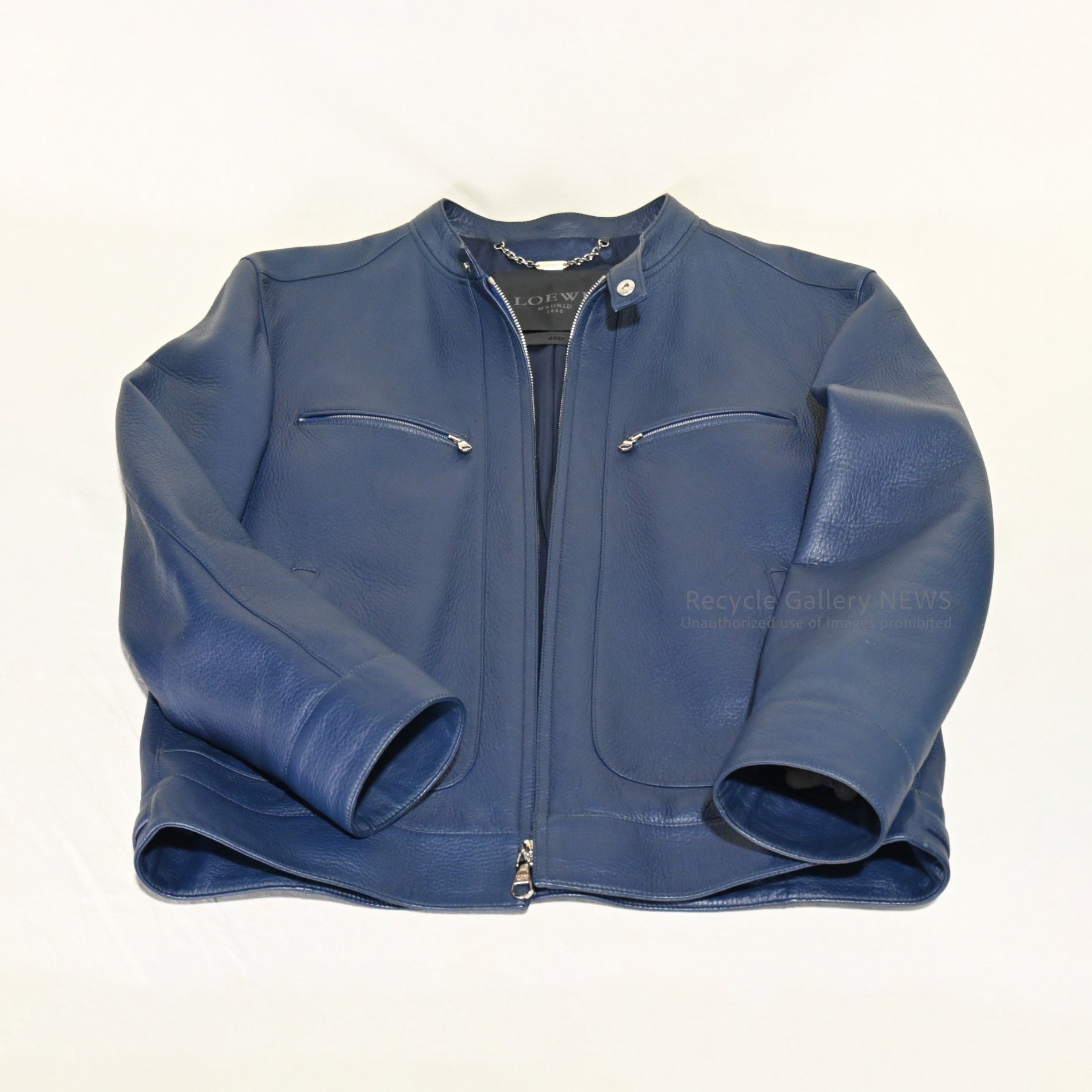 LOEWE Men's Deerskin Leather Jacket 2012 Prussian Blue Stuart