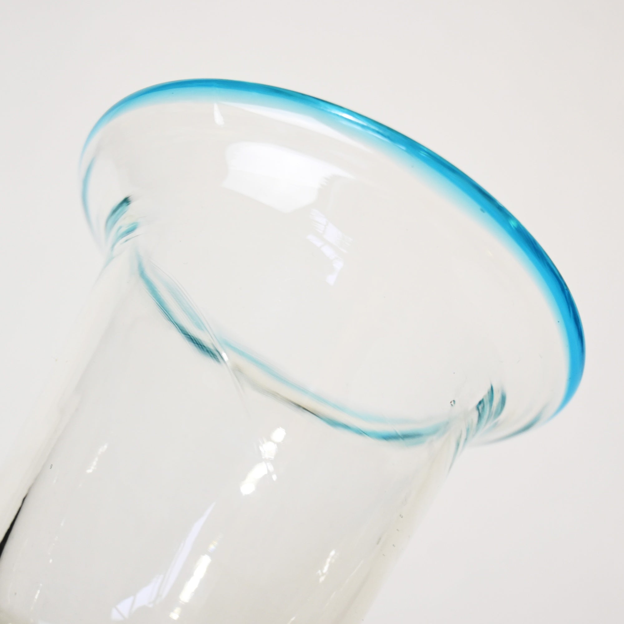 Vintage Japanese Blown glass Blue&Clear Ice Cup Parfait Glass / ヴィンテージ 和ガラス 吹きガラス 青＆透明 氷コップ パフェグラス