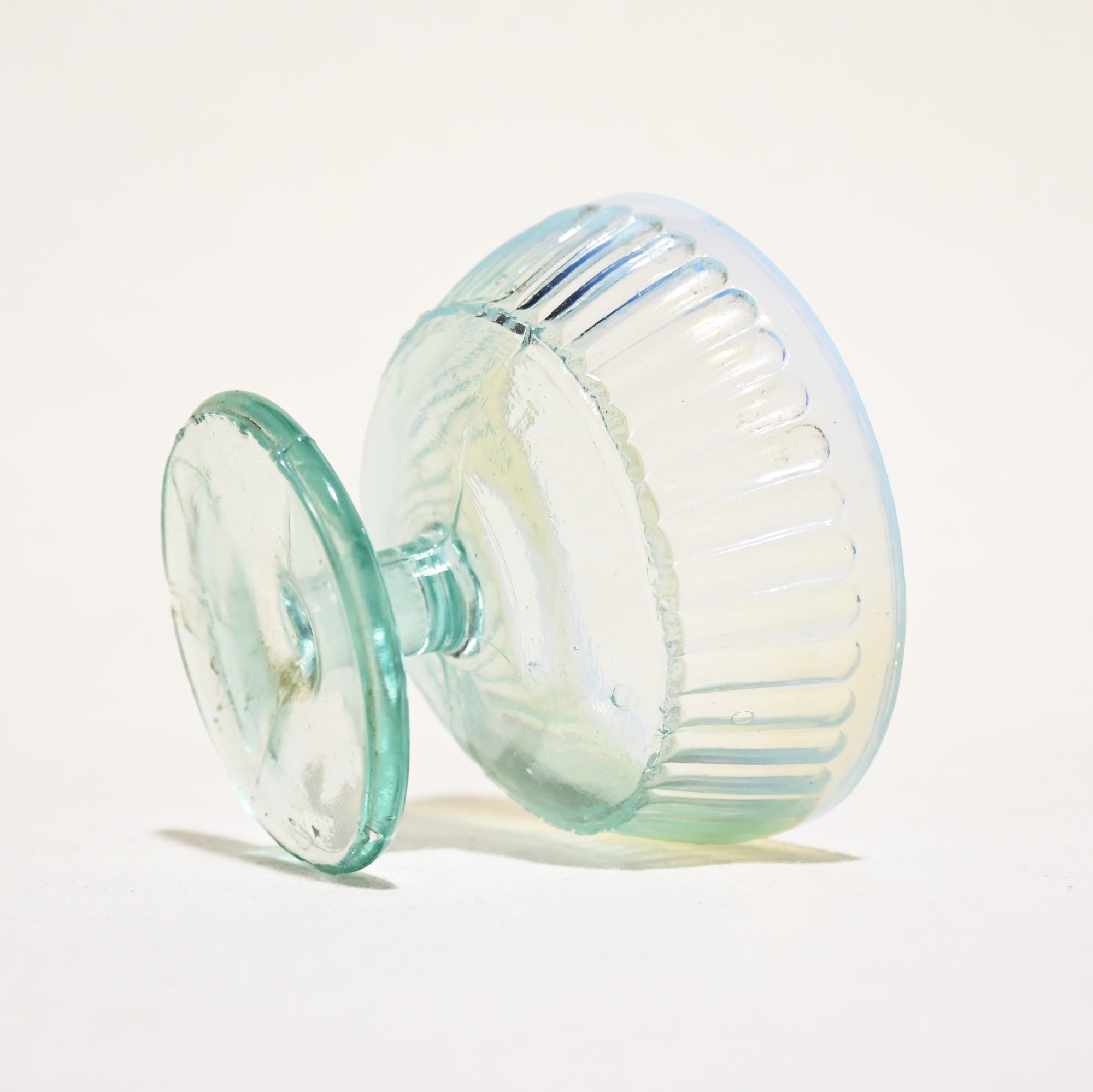 Vintage Press Glass Japanese Glass Ice Cup Ramune soda blue Color Retro / ヴィンテージ プレスガラス 和ガラス 氷コップ ラムネ色 レトロ