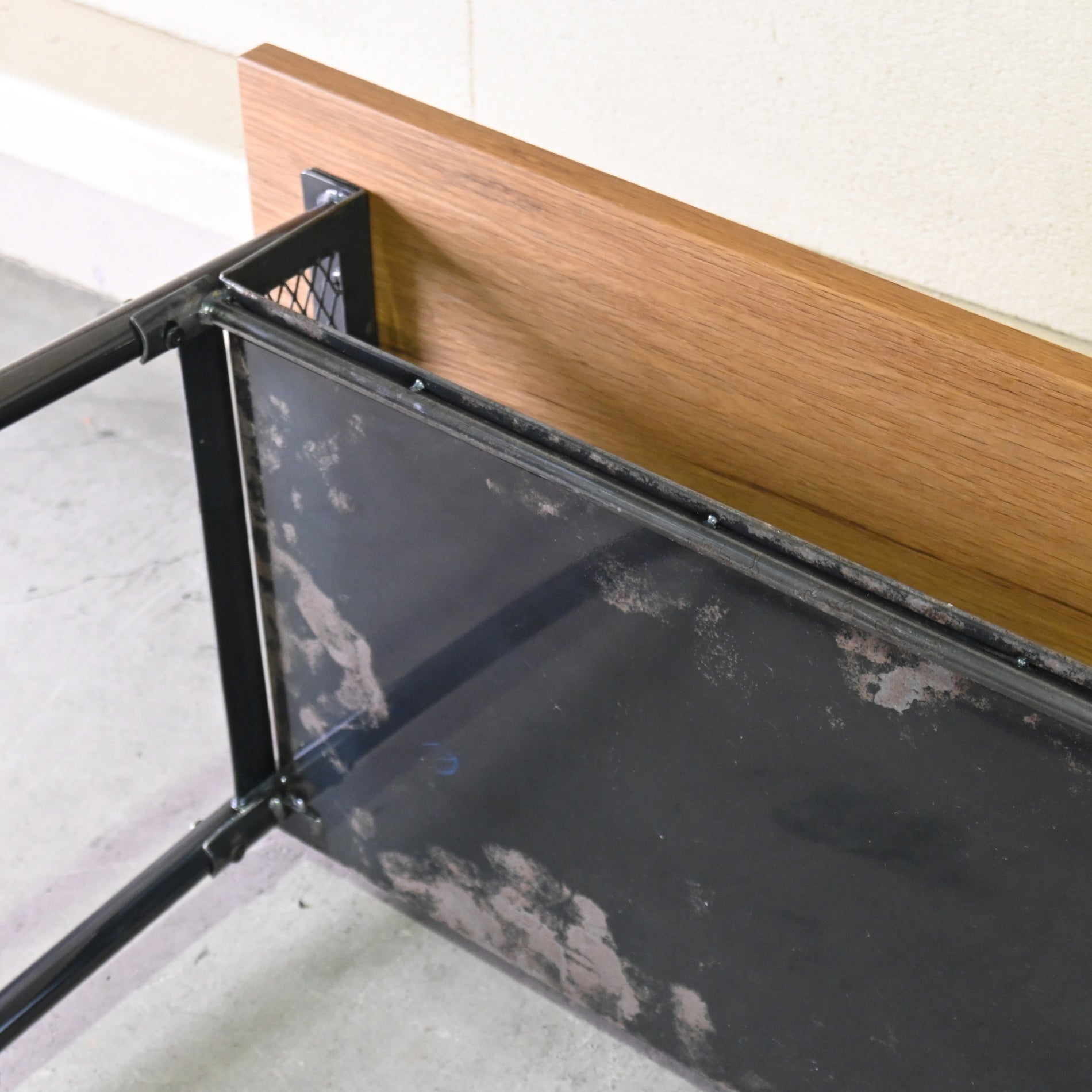 BIMAKES SOLID WOOD IRON DESK Compact desk and chair set Industrial design / ビメイクス ソリッドウッド アイアンデスク コンパクトデスク チェア セット 机 インダストリアルデザイン