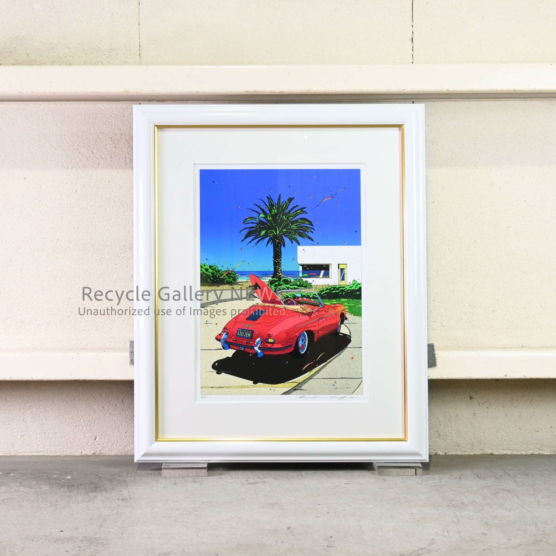 Eizin Suzuki 2012 "Rose Red Roadster" Lithograph Print Japan Art / 鈴木英人 ローズレッドロードスター E.M.グラフ リトグラフ 日本 アート
