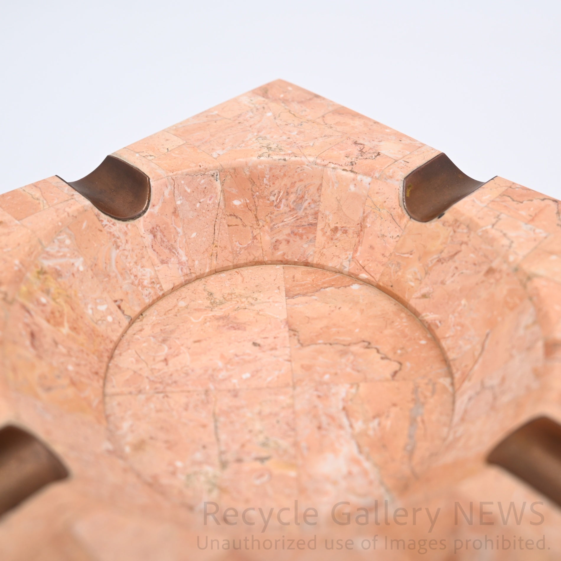 Pink Marble Look Stone Texture Ash Tray Square Mid-Century Modern / 大理石調 アッシュトレイ 灰皿 スクエアフォルム モダンインテリア ミッドセンチュリー ピンク マーブル