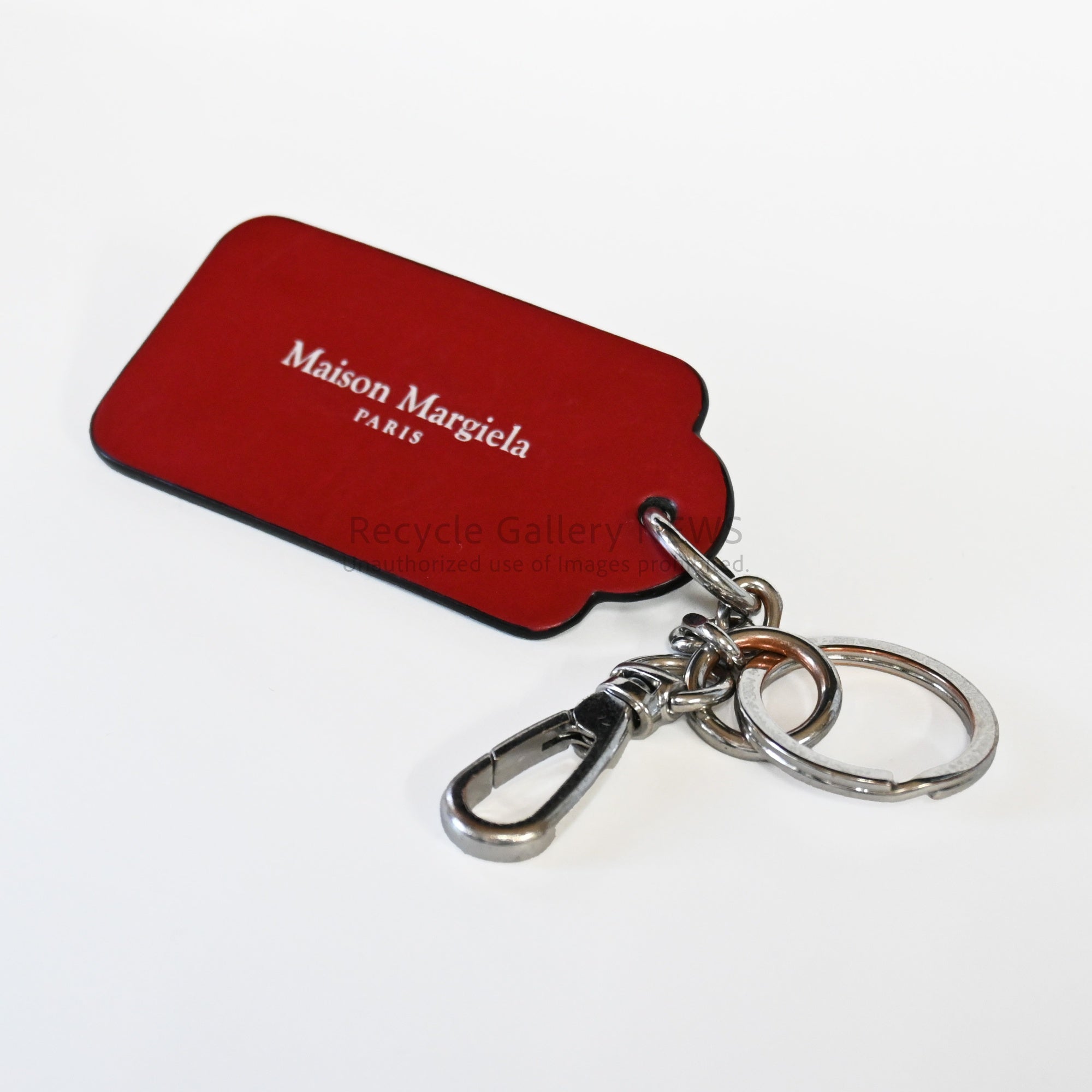 Maison Margiela Key Ring Black & Red Calf Leather France /  メゾン・マルジェラ キーリング カーフレザー ブラック＆レッド フランス