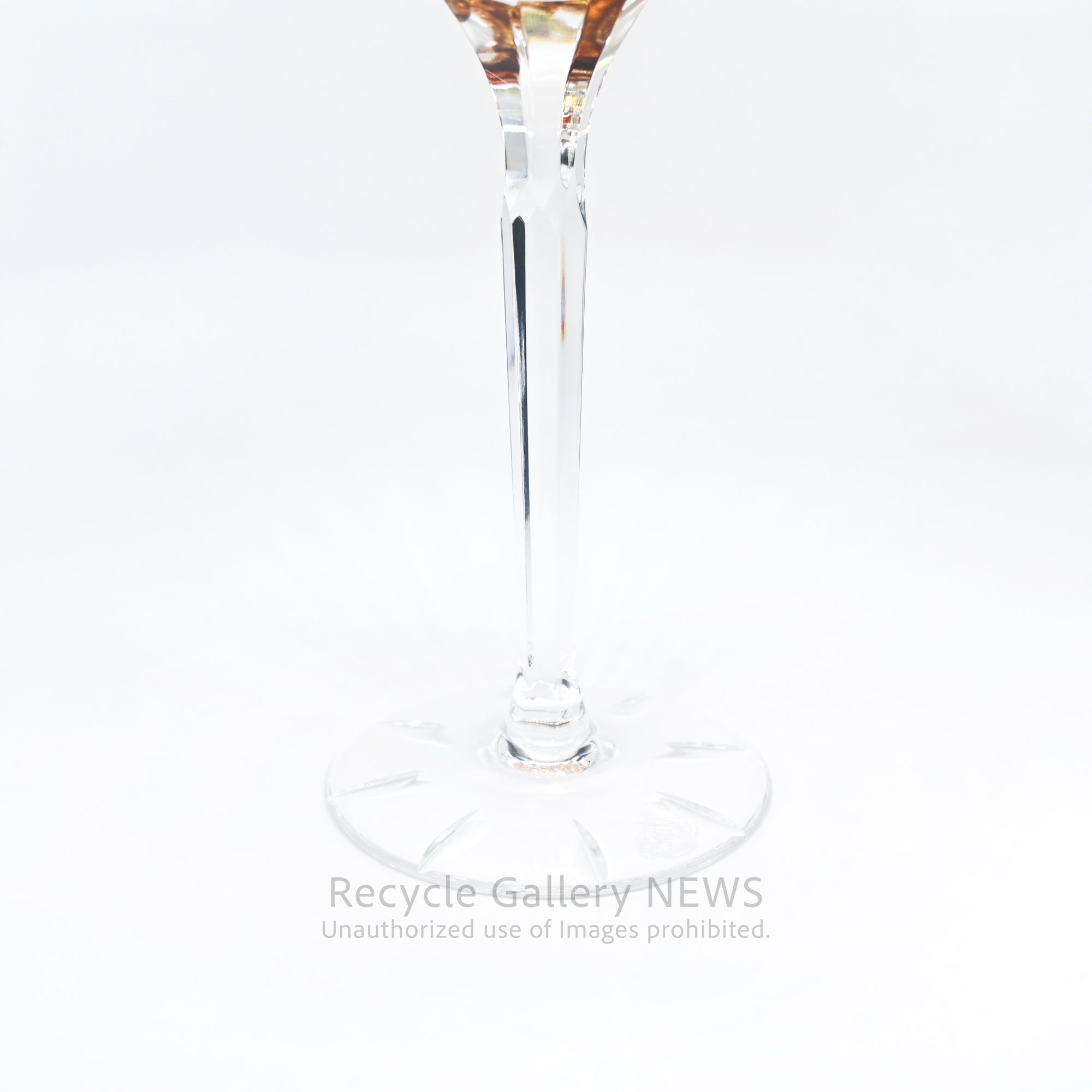 Golden Hour Cut Glass Wine Glass Amber Gradation Botanical Motif Retro / アンバーカラー 琥珀色 グラデーション カットガラス ワイングラス ボタニカルモチーフ レトロ