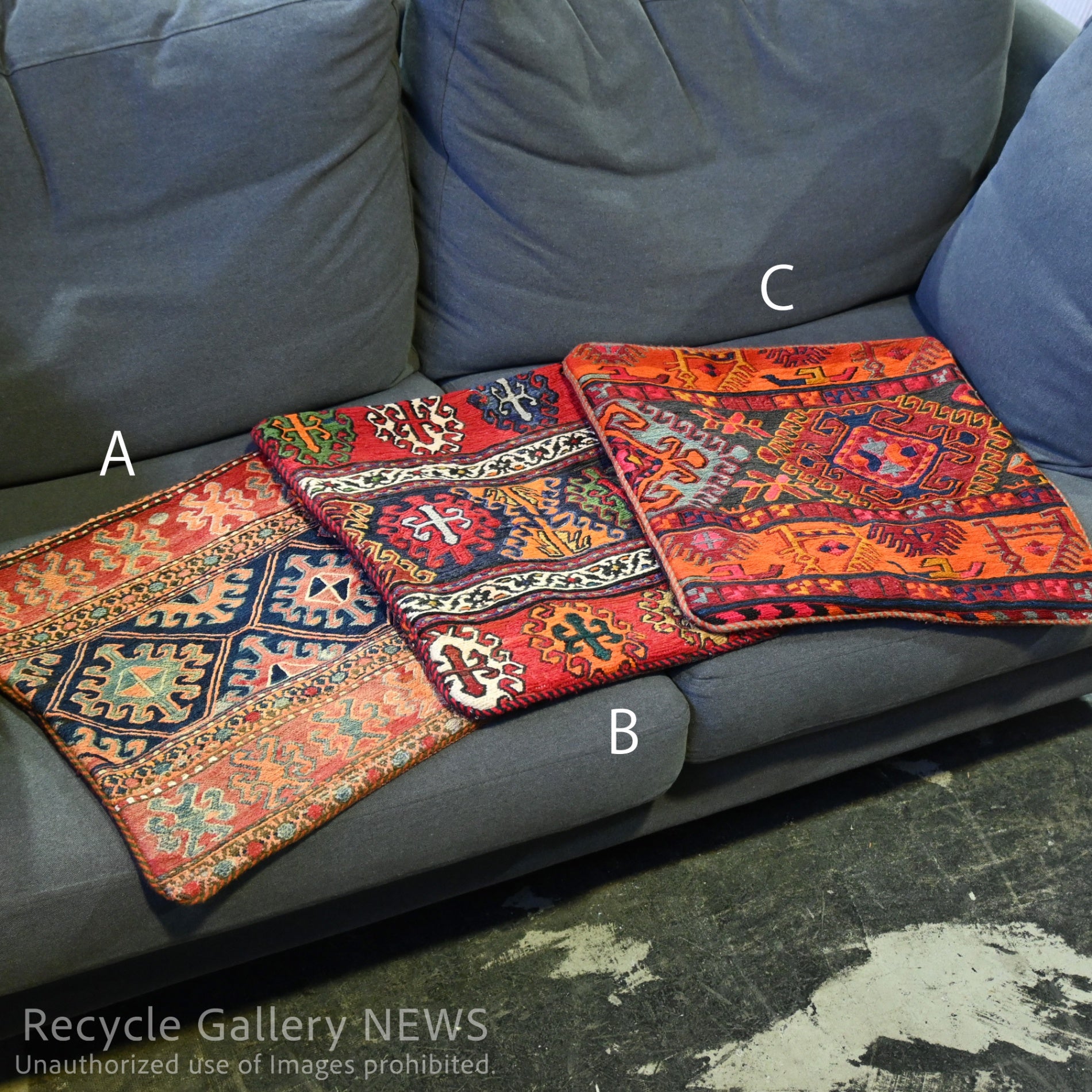 Old Kilim Cushion Cover [A] Vintage Brown Middle east / オールドキリム クッションカバー 中東 伝統織 赤系 3種類 (A ヴィンテージブラウン）