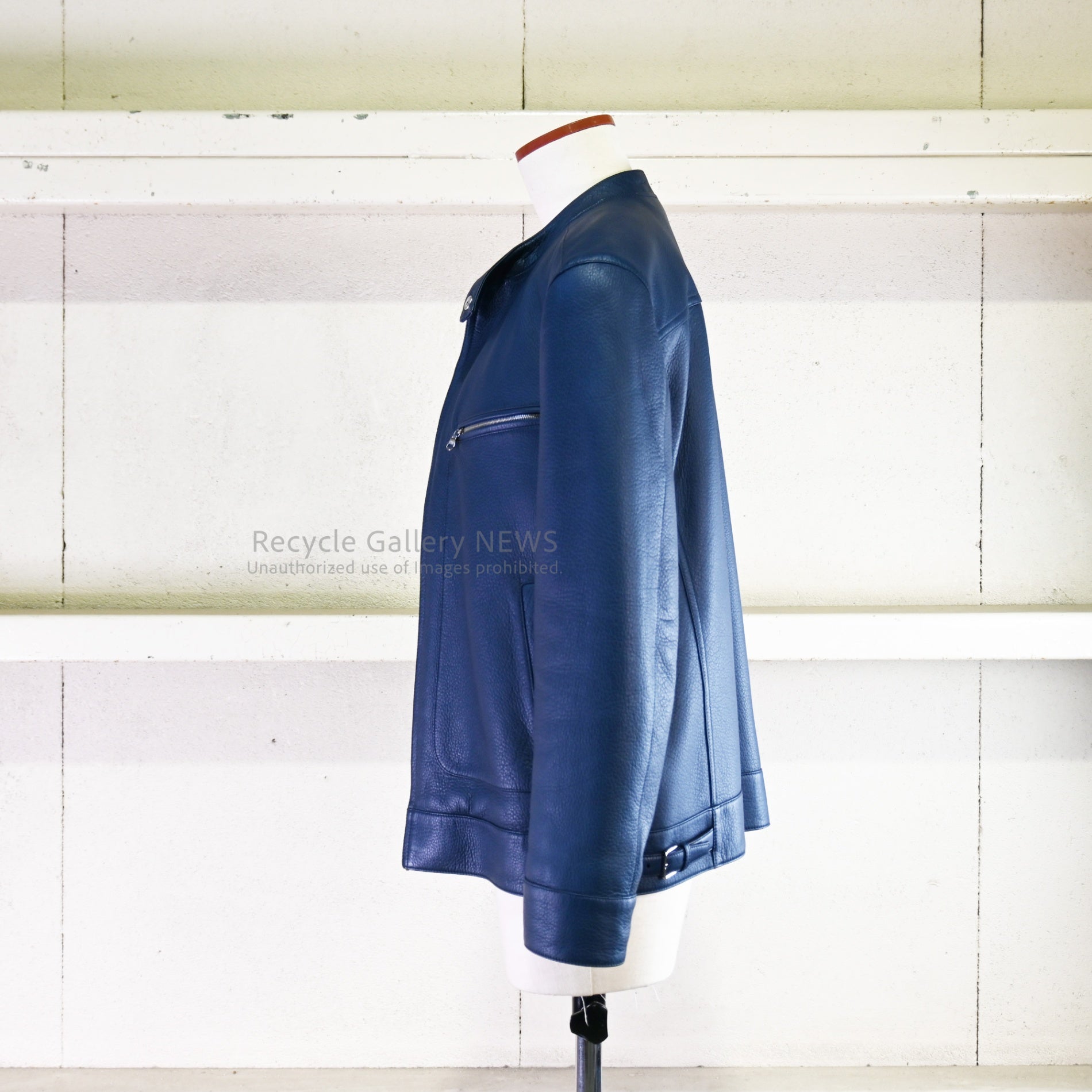 LOEWE Men's Deerskin Leather Jacket 2012 Prussian Blue Stuart Vevers / ロエベ メンズ 鹿革 レザー ジャケット 2012 プルシアンブルー 青 紺色 スチュアート•ヴィヴァース