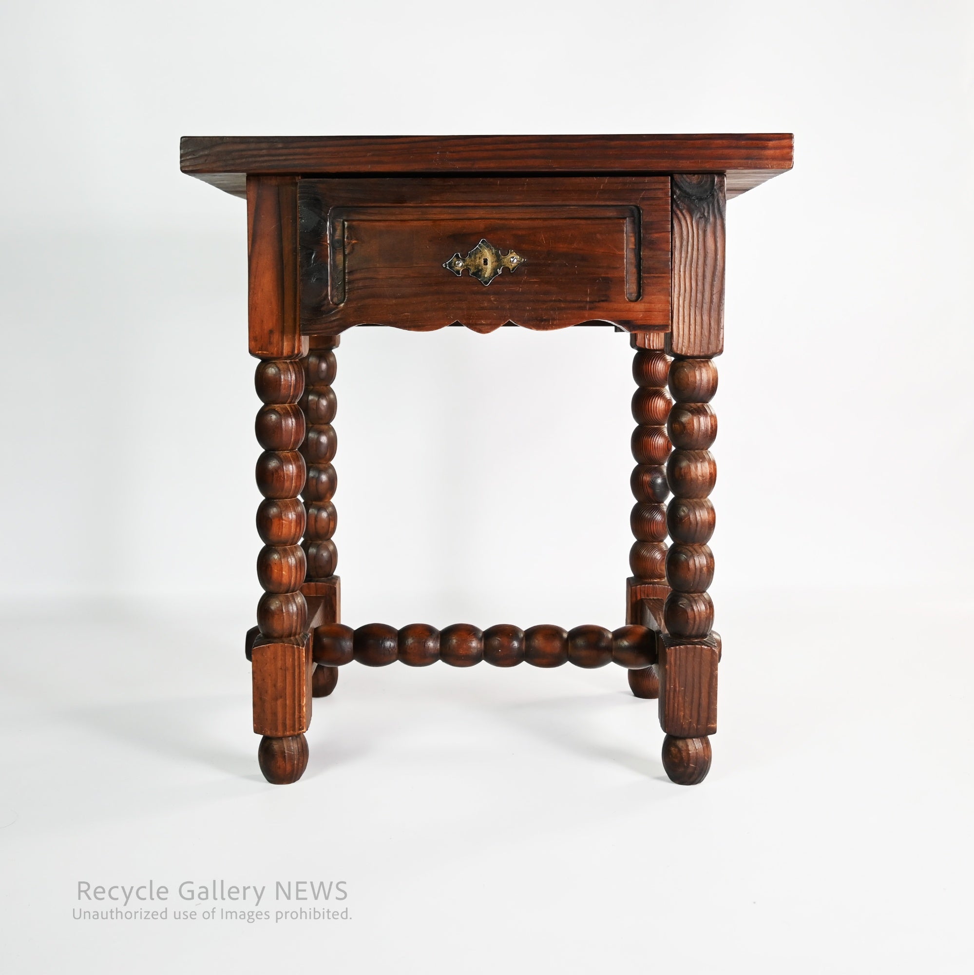 Antique Console Table with Bobbin Turned Legs Classic Spool Design / ボビンターニングレッグ コンソールテーブル アンティーク クラシック 糸巻きデザイン