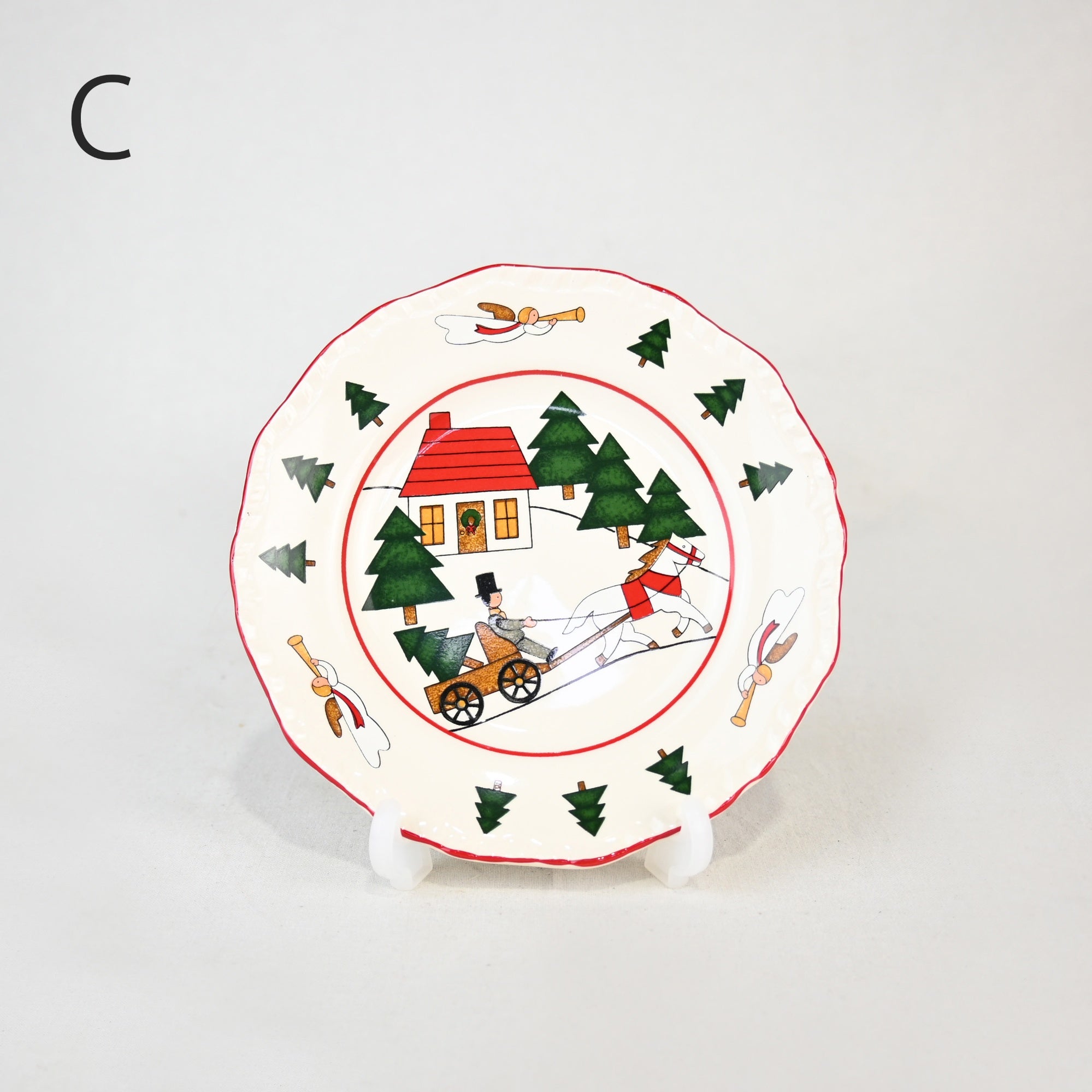 MASON'S IRONSTONE Christmas village Plate 3-size UK Vintage / メイソンズアイアンストーン クリスマスヴィレッジ プレート3サイズ各種 英国ヴィンテージ